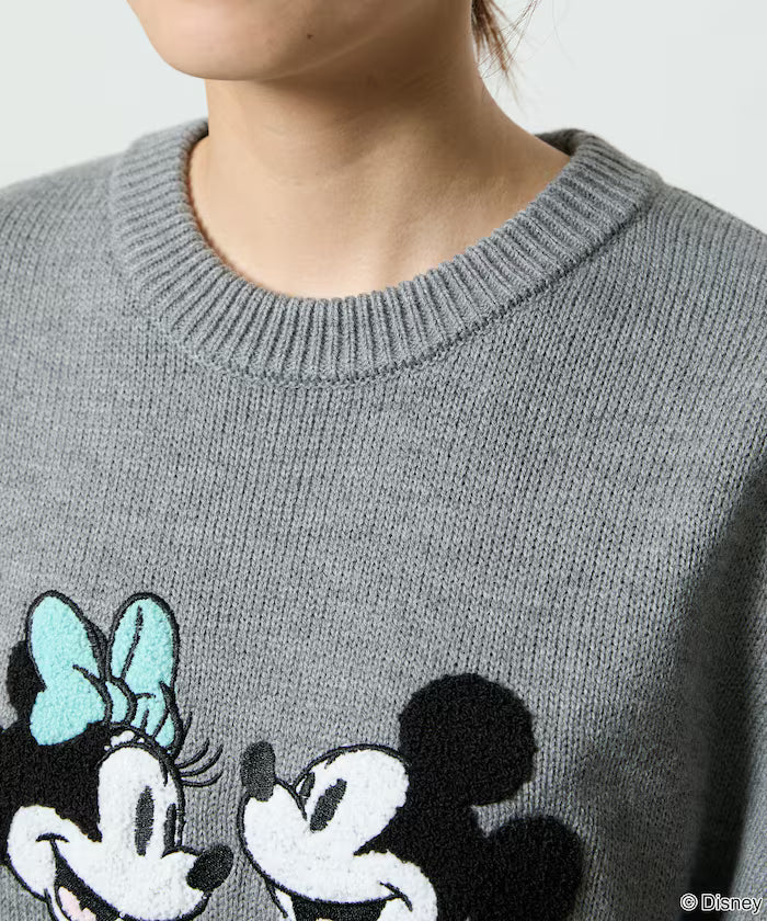 Mickey Mouse & Minnie Mouse/Mickey Mouse & Minnie Mouse/Sagara Embroidery Oversized Knit Limited Edition