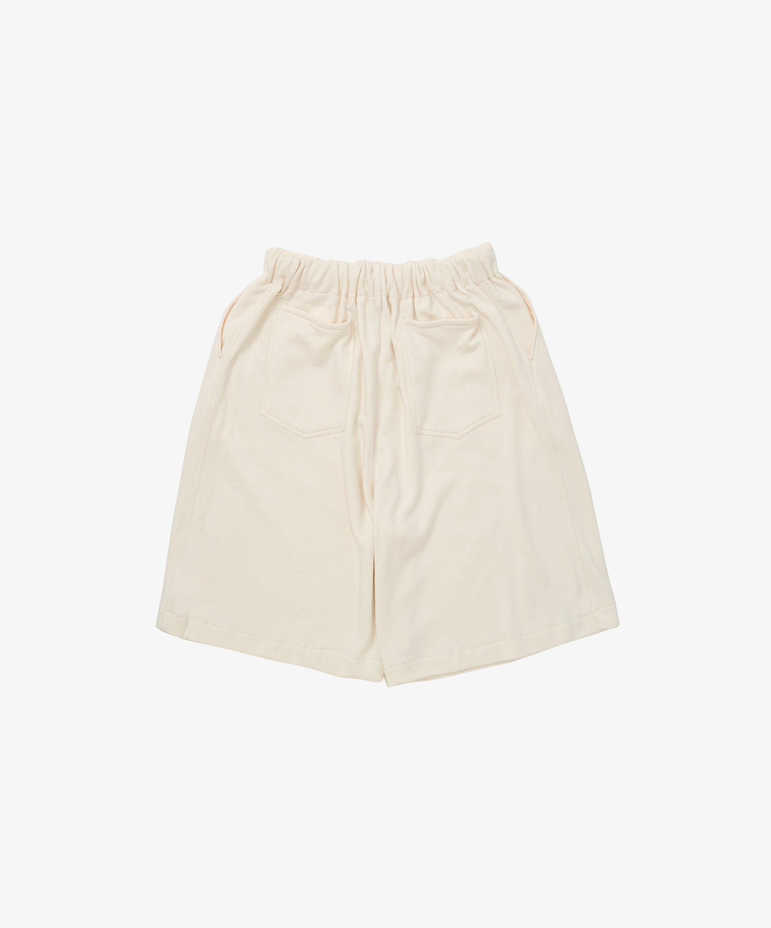 french terry circular short pants ivory