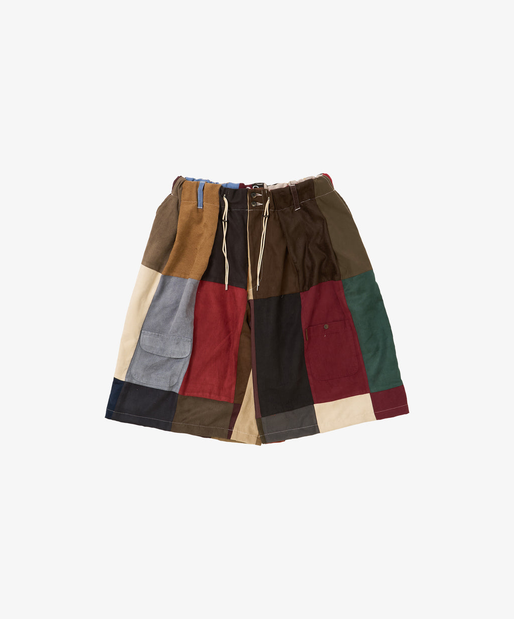 circular shorts faux suede nine - default