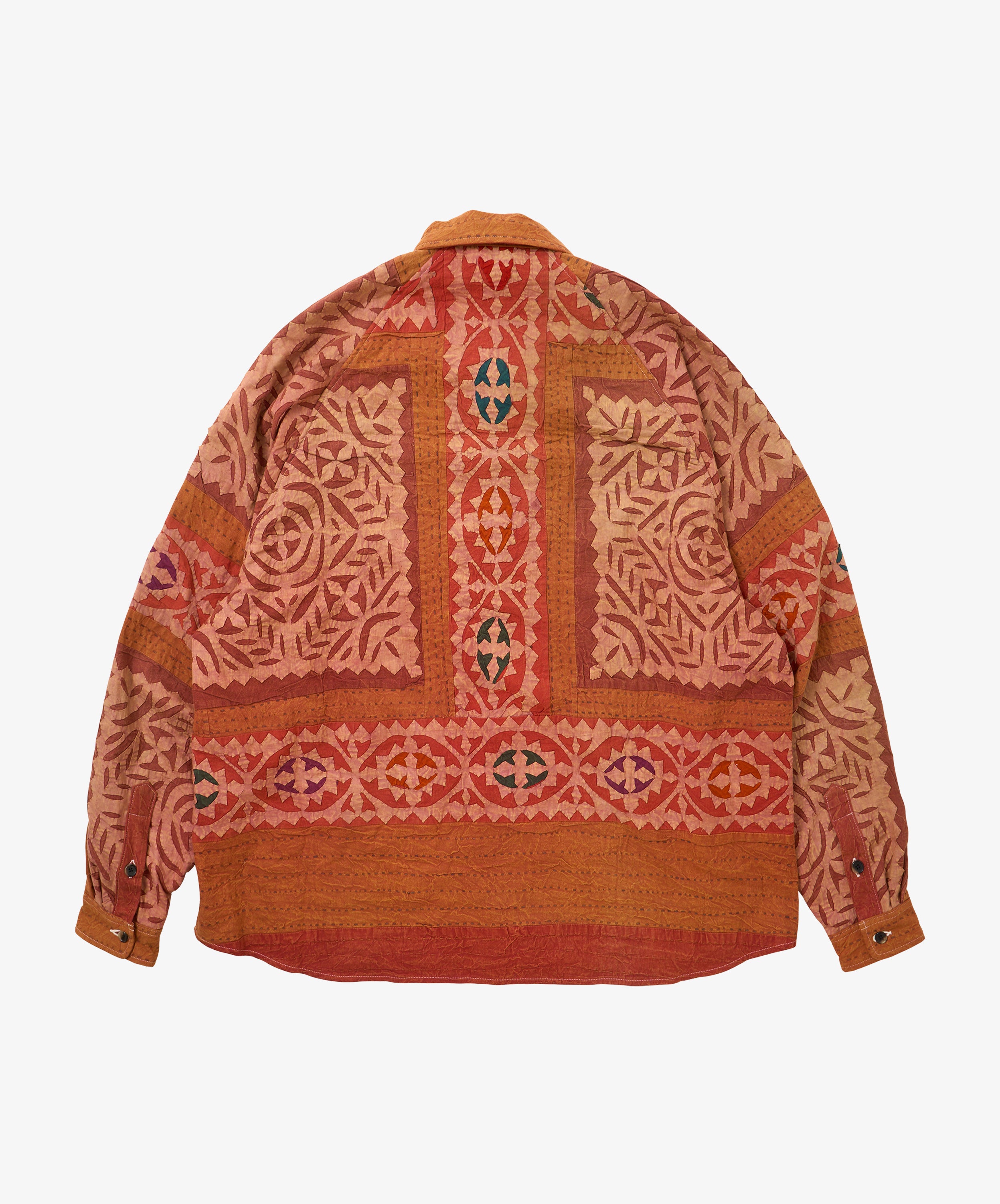 overshirt antique patchwork orange one