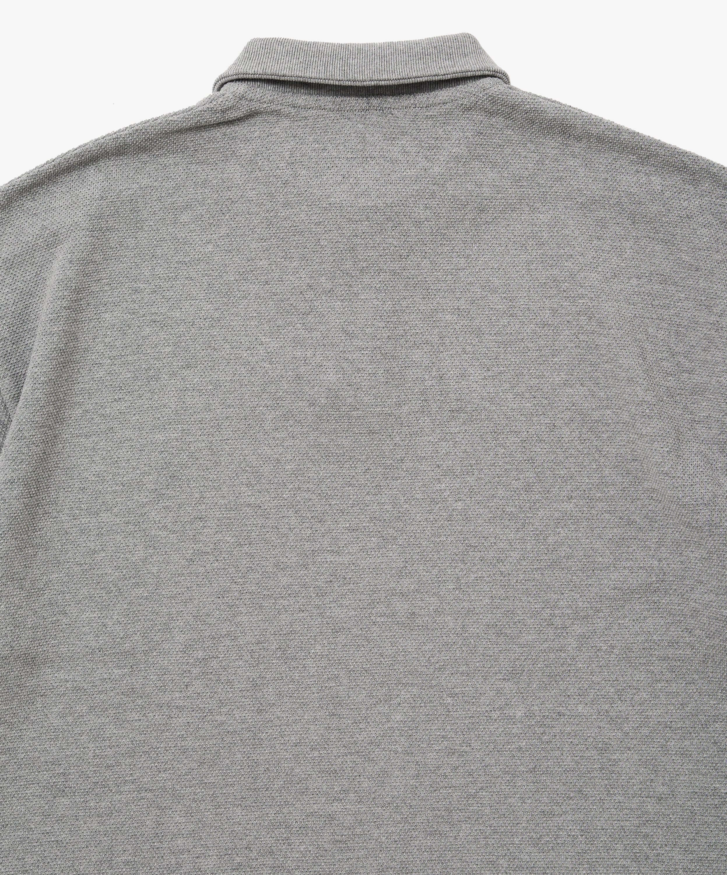 twisted pique polo melange gray