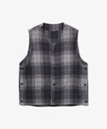 gilet navy check harris tweed - default