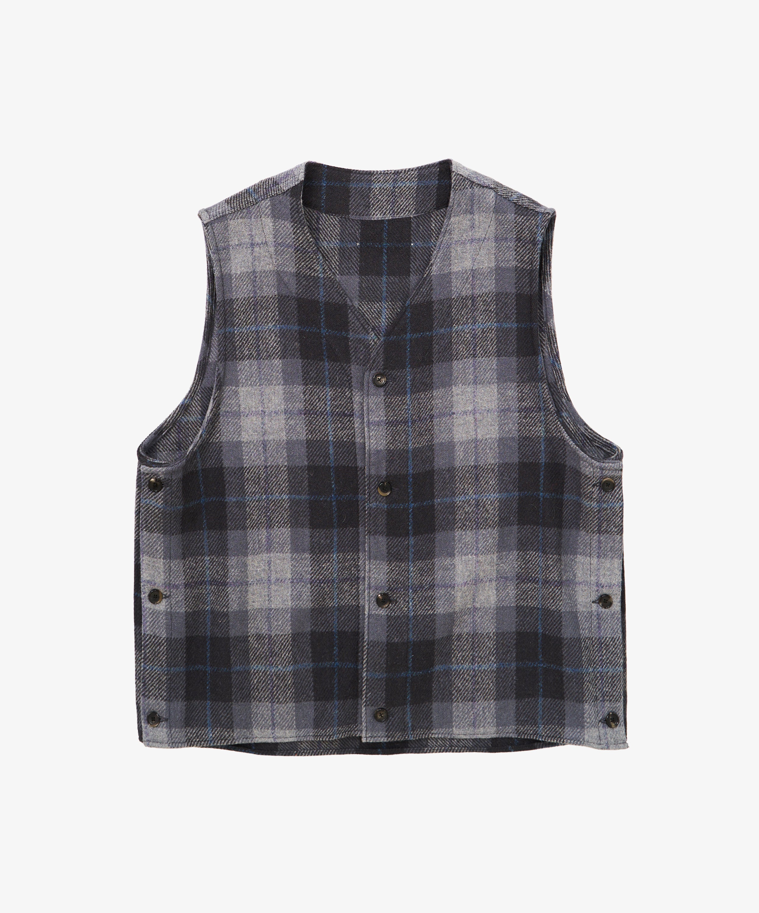 gilet navy check harris tweed - default