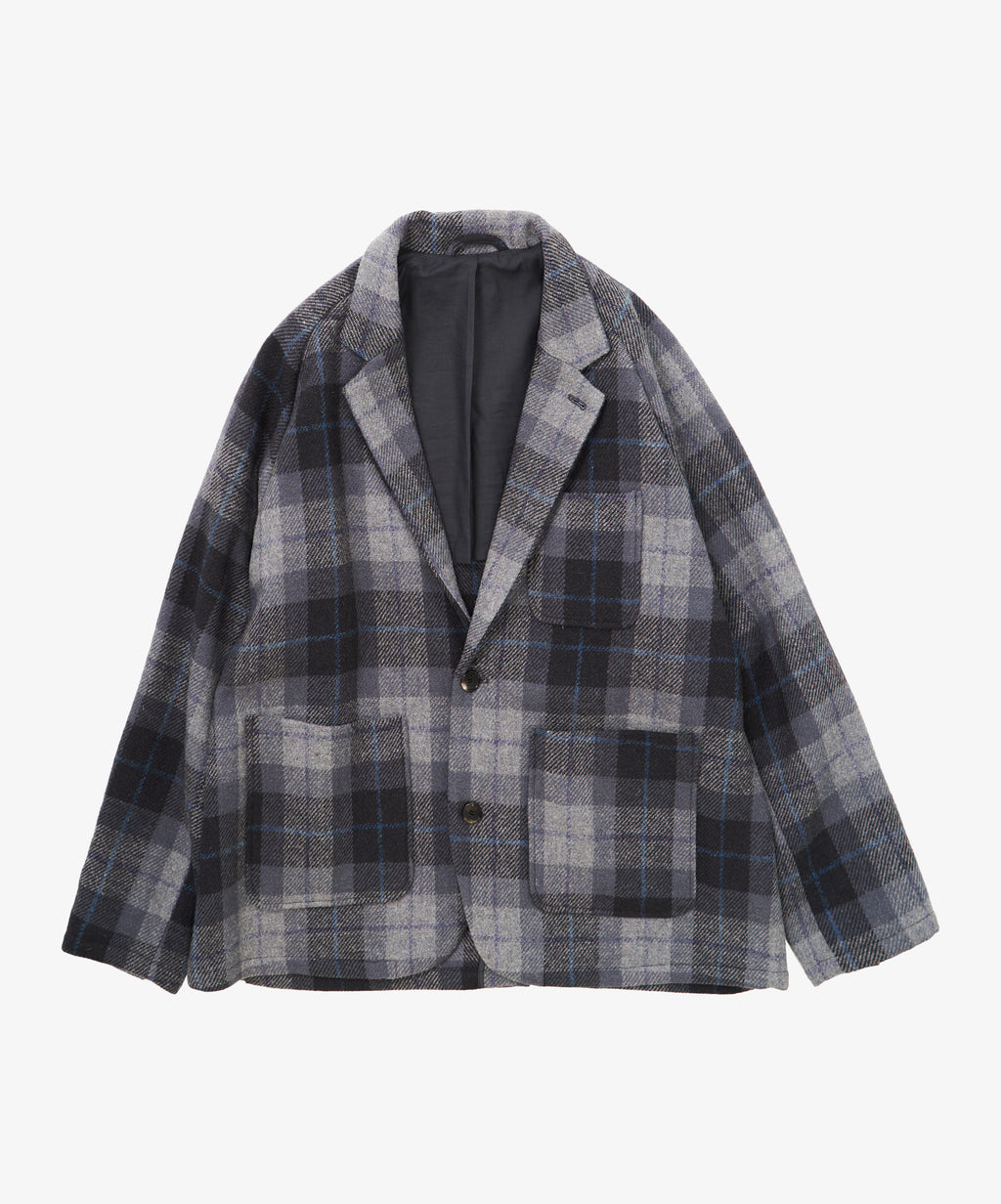 blazer navy check harris tweed - default