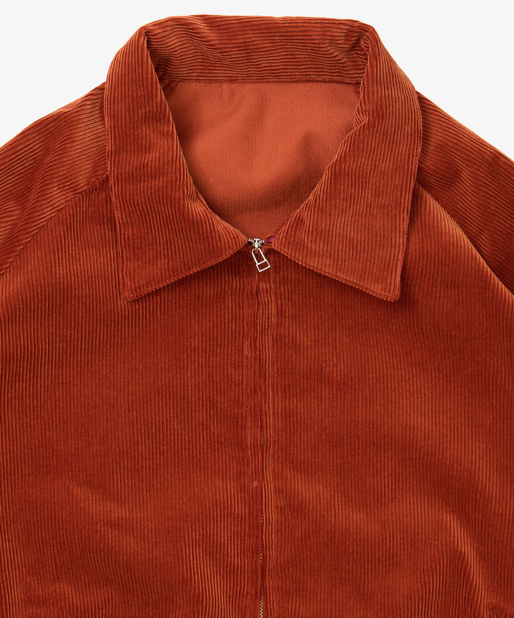 zip up blouson corduroy orange