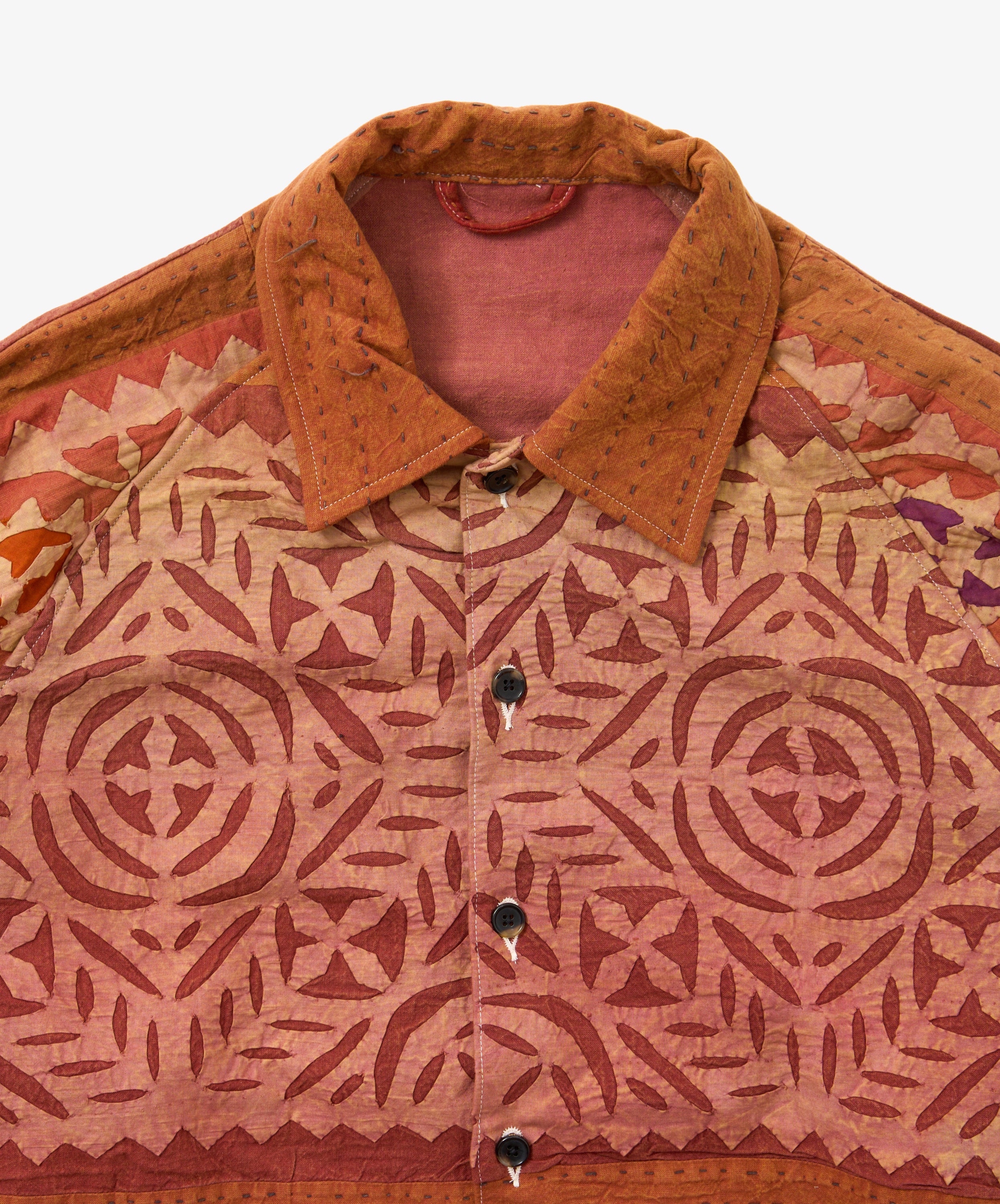 overshirt antique patchwork orange one