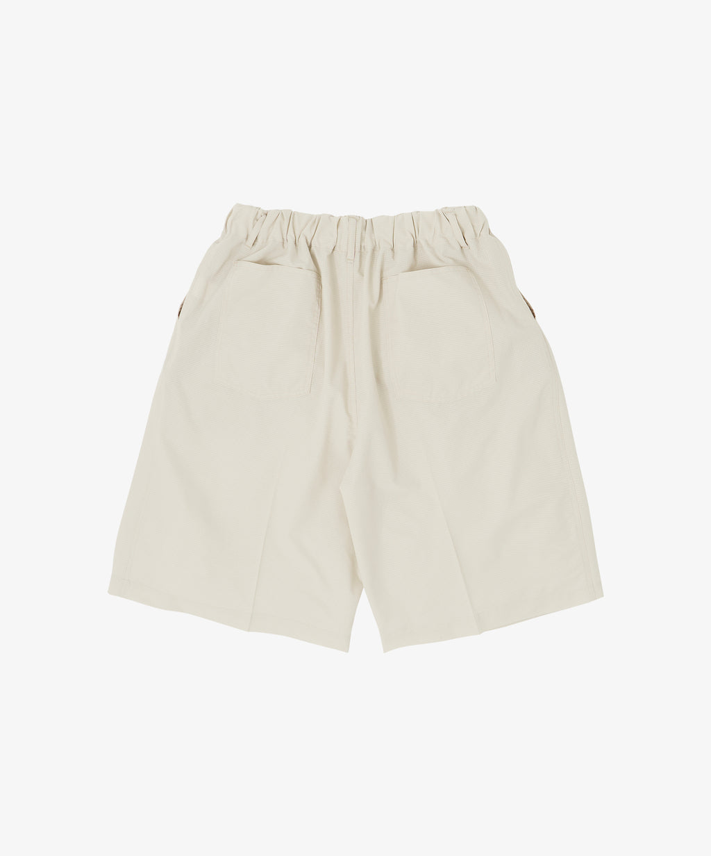 circular short pants mesh ivory