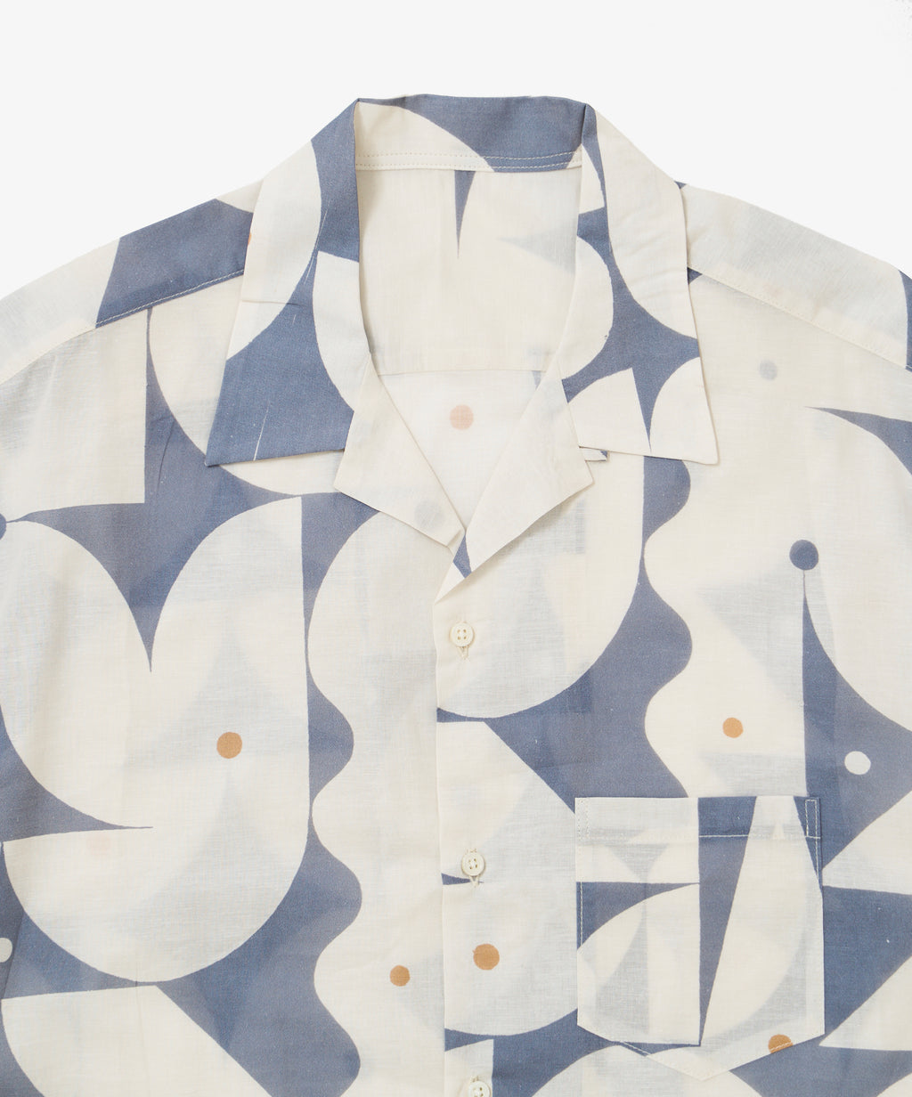 re-engineered overshirt short sleeve aaron glasson blue