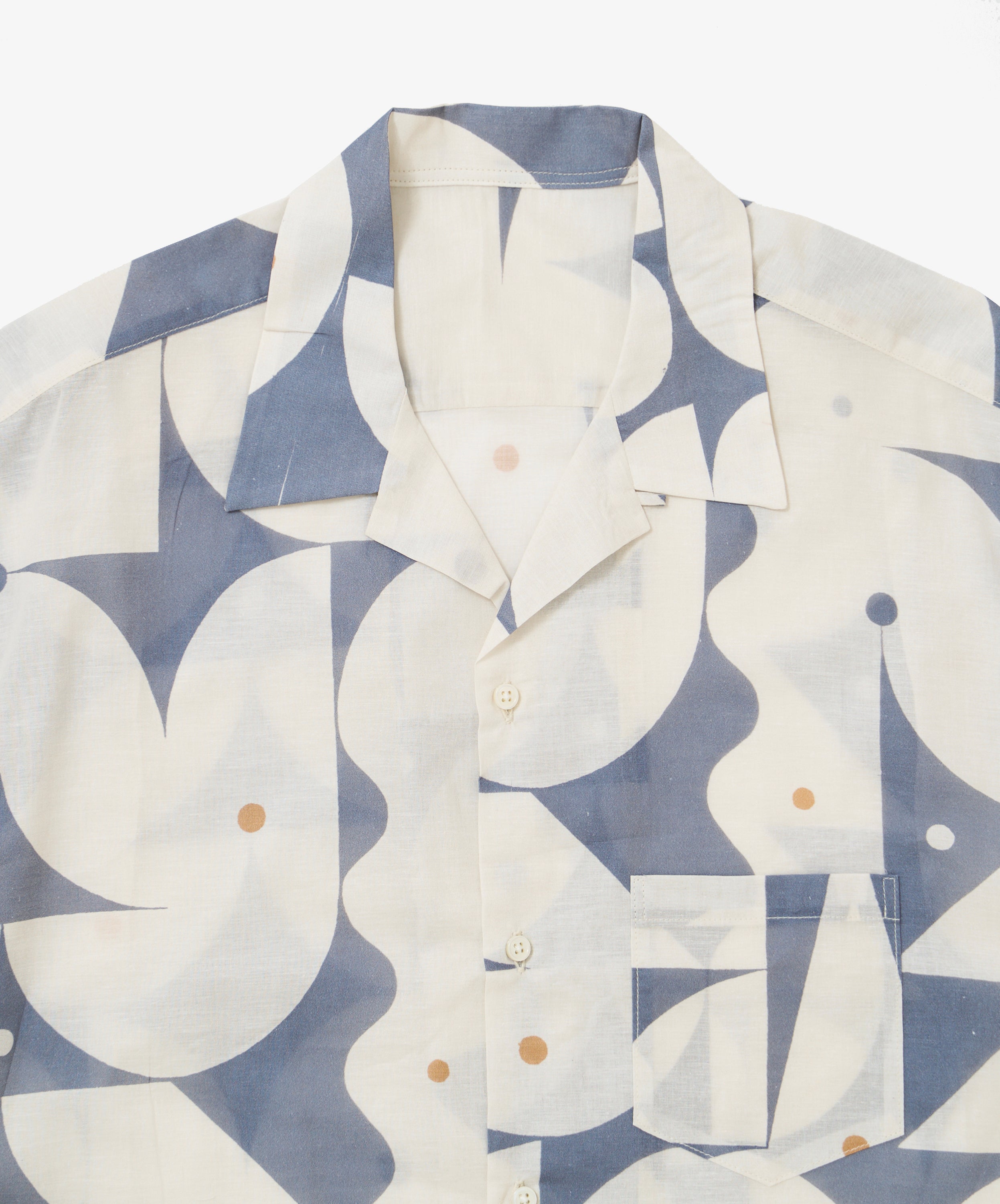 re-engineered overshirt short sleeve aaron glasson blue