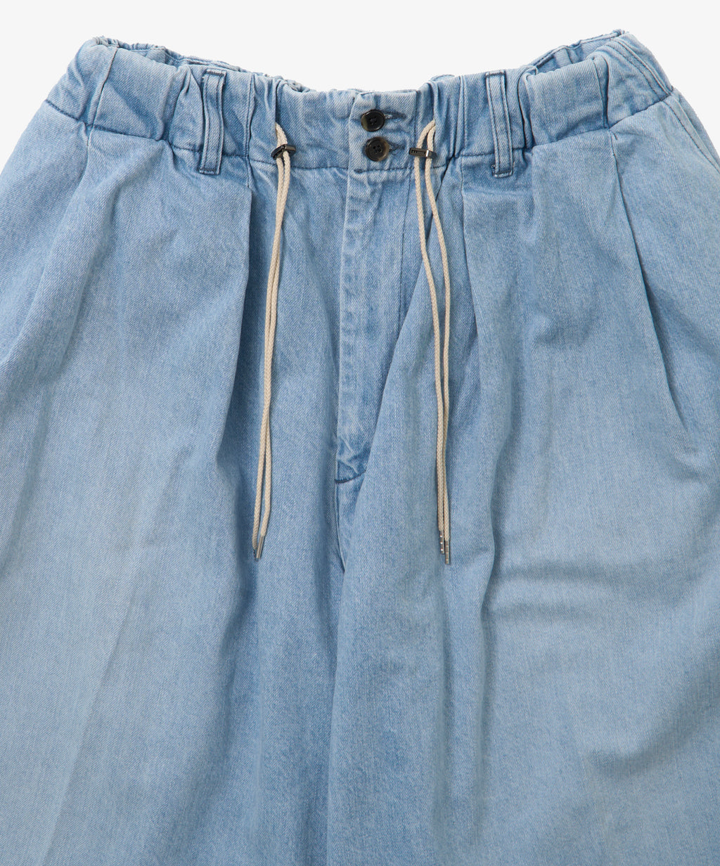 circular short pants denim bleached