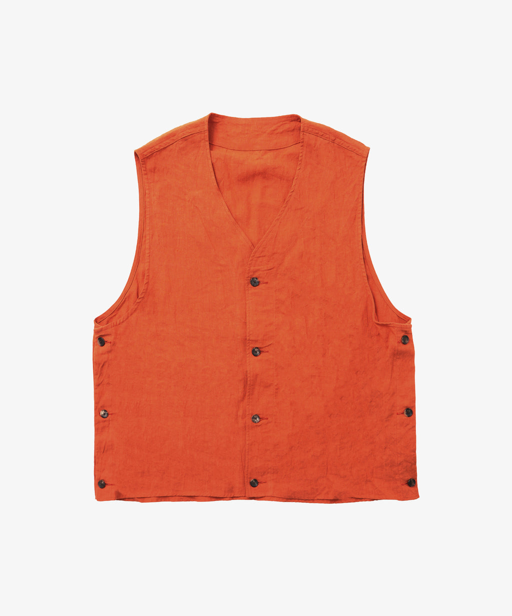 gilet linen brique - default