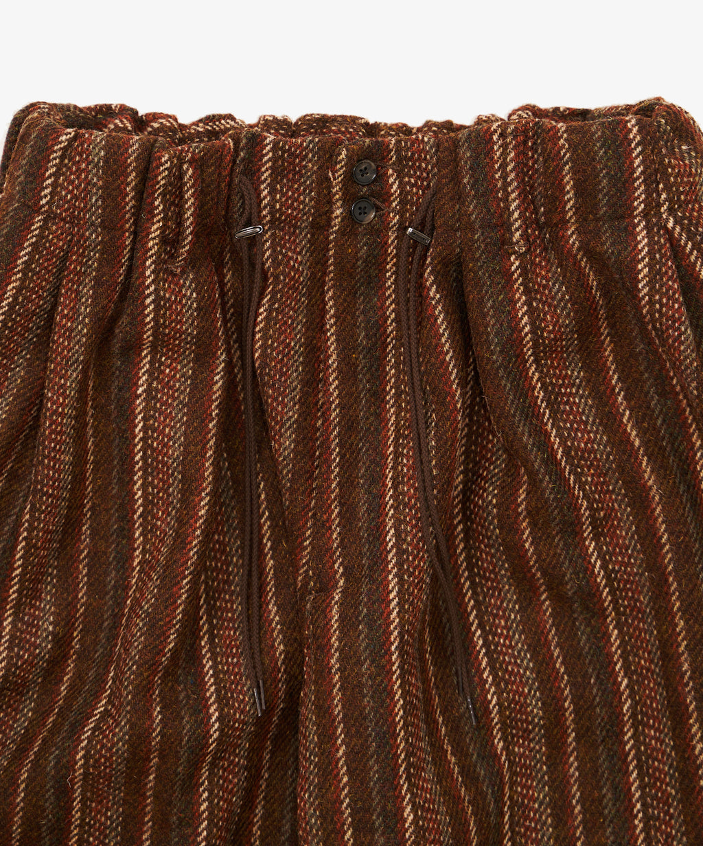 circular short brown stripe harris tweed