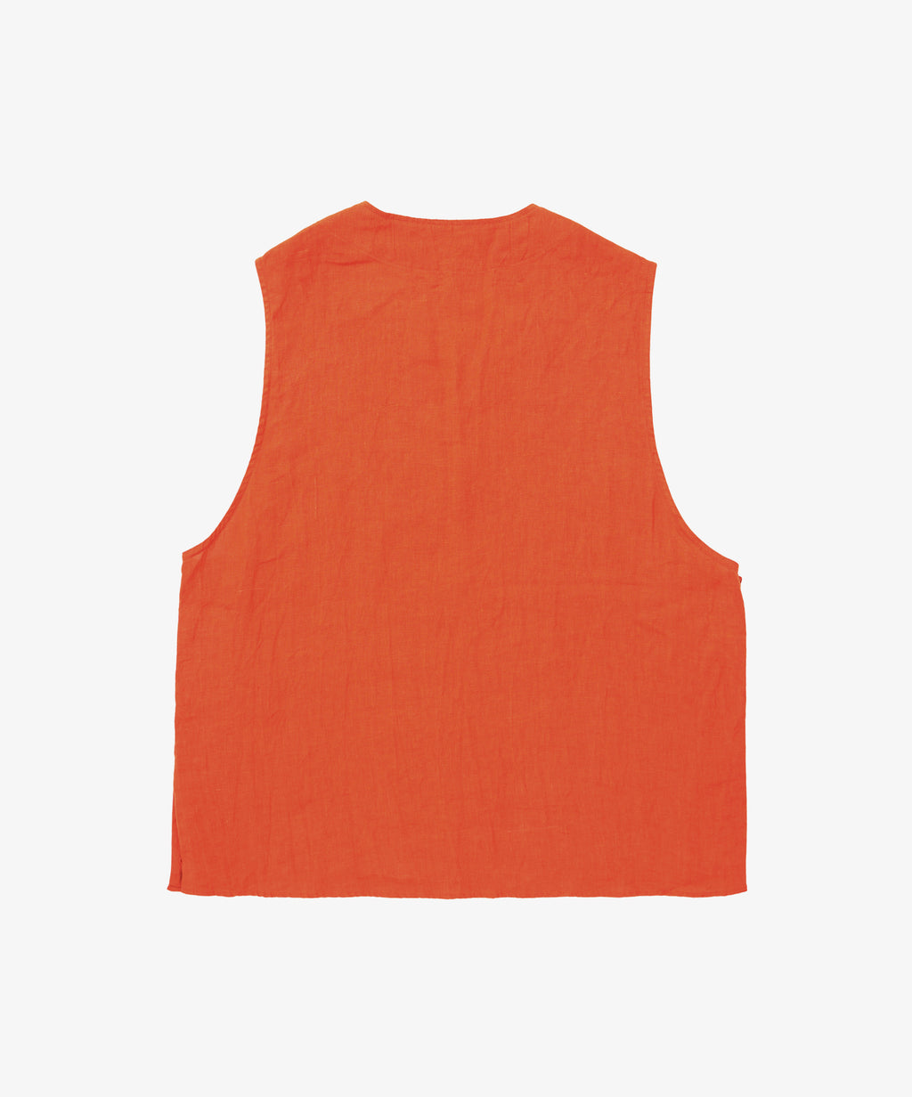 gilet linen brique