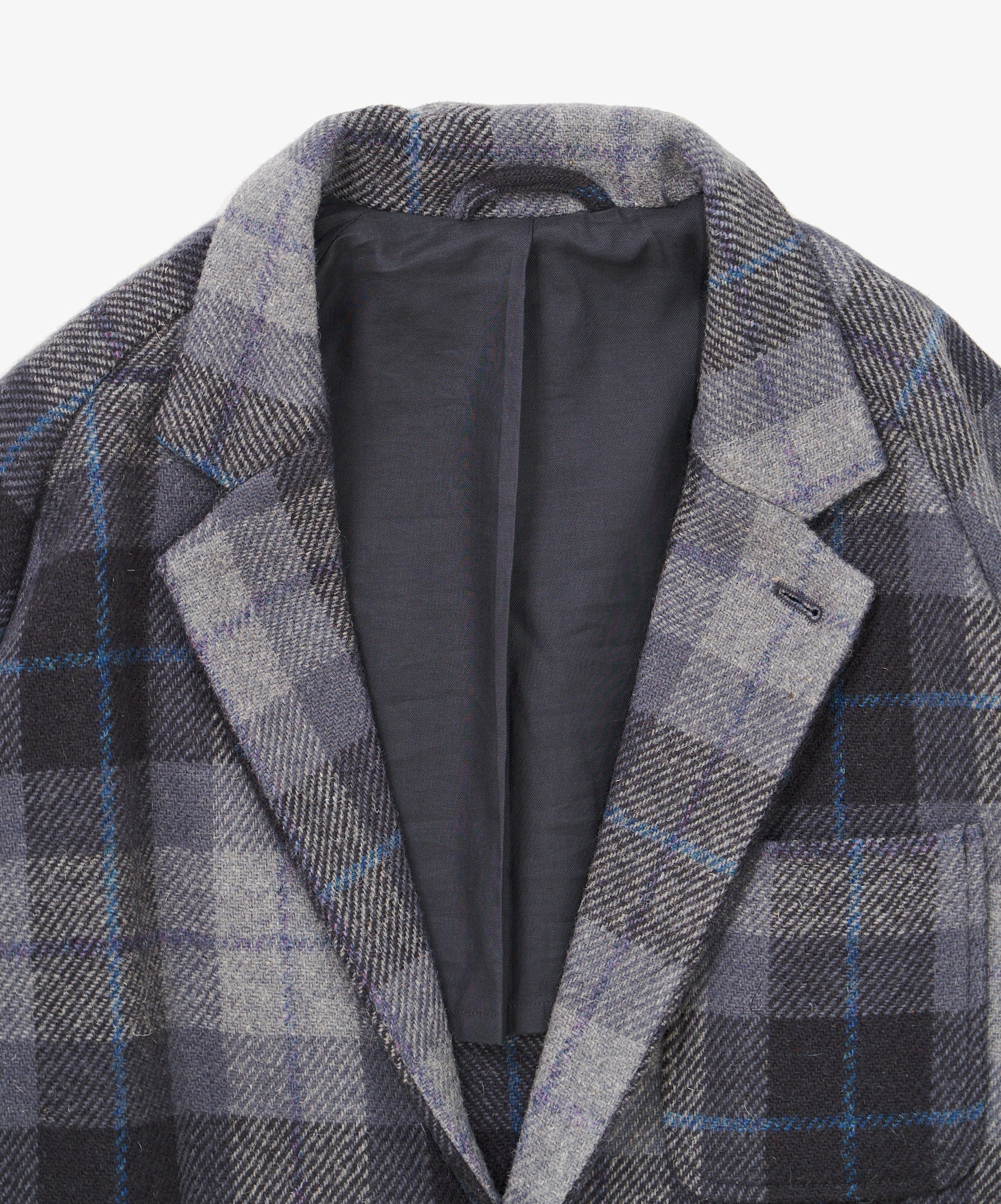 blazer navy check harris tweed