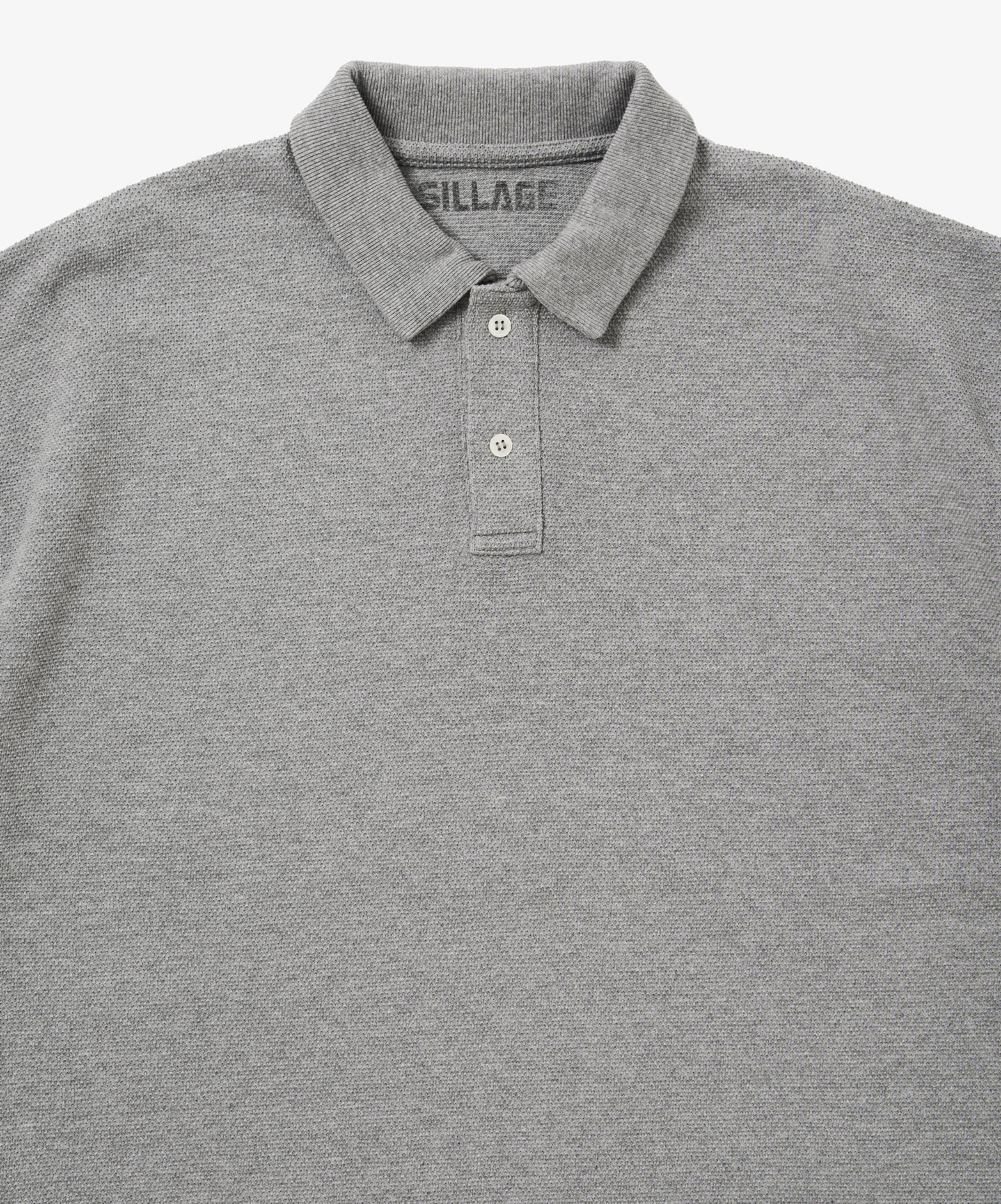 twisted pique polo melange gray