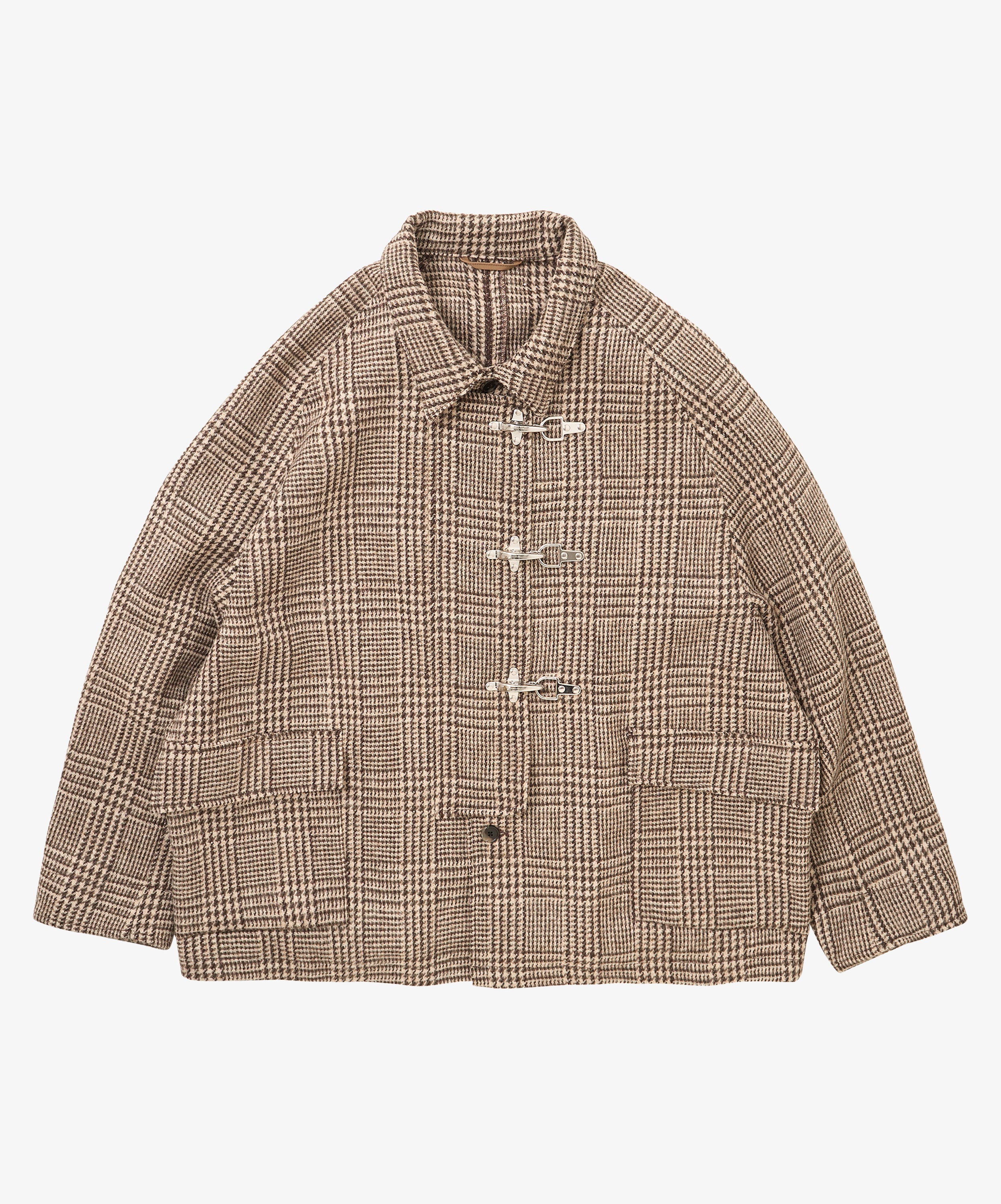 fireman coat houndstooth beige multi harris tweed - default