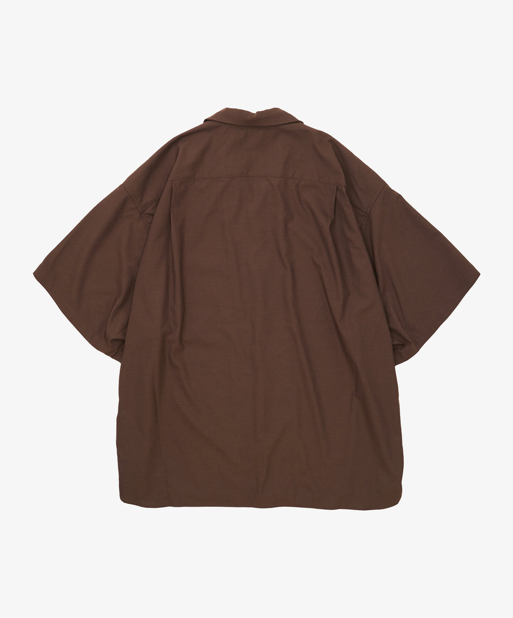 re-engineered overshirt short sleeve brown