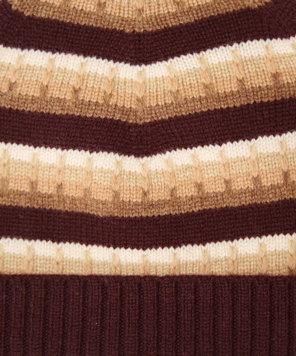 bonnet three d knit browm mix
