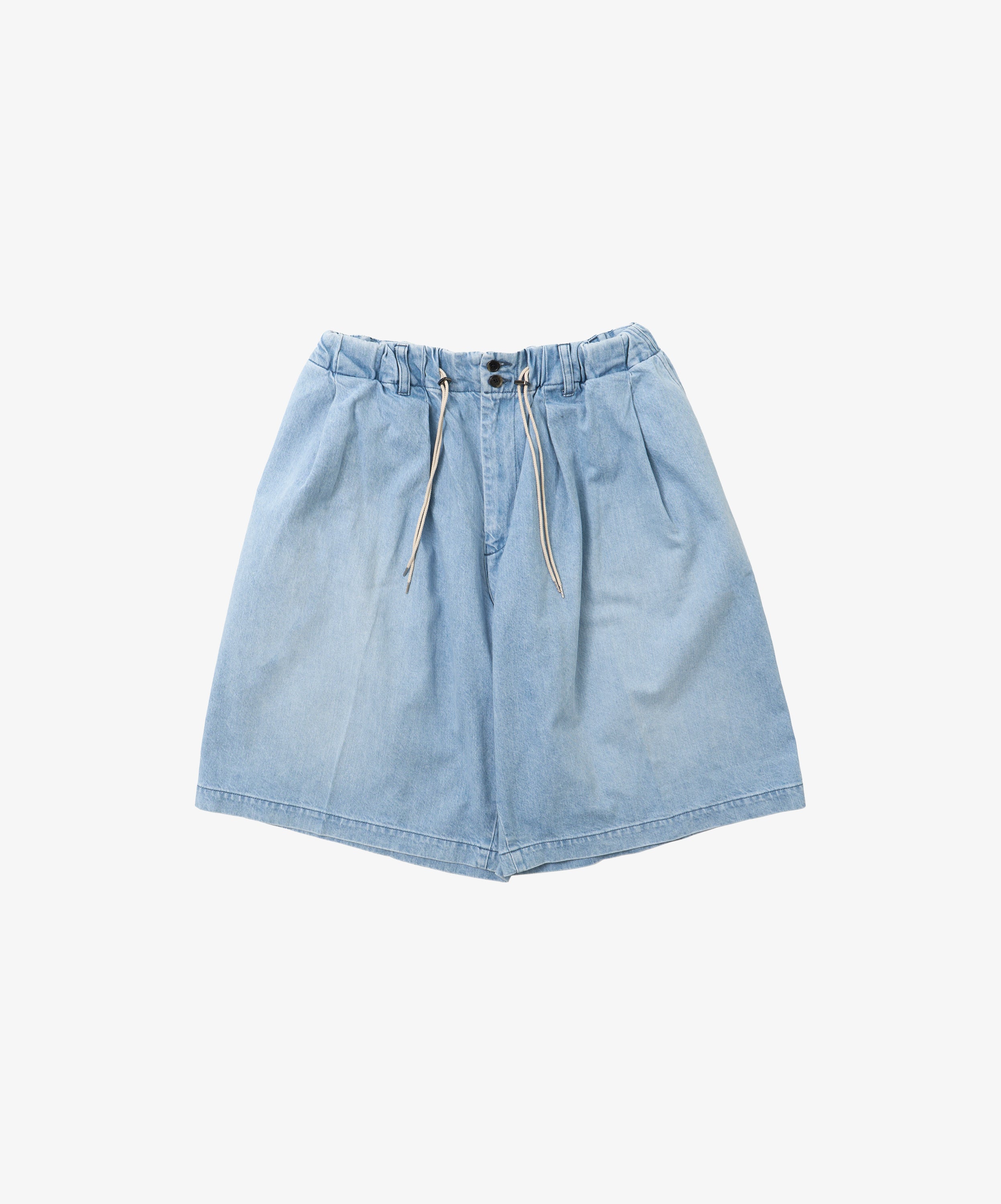 circular short pants denim bleached - default