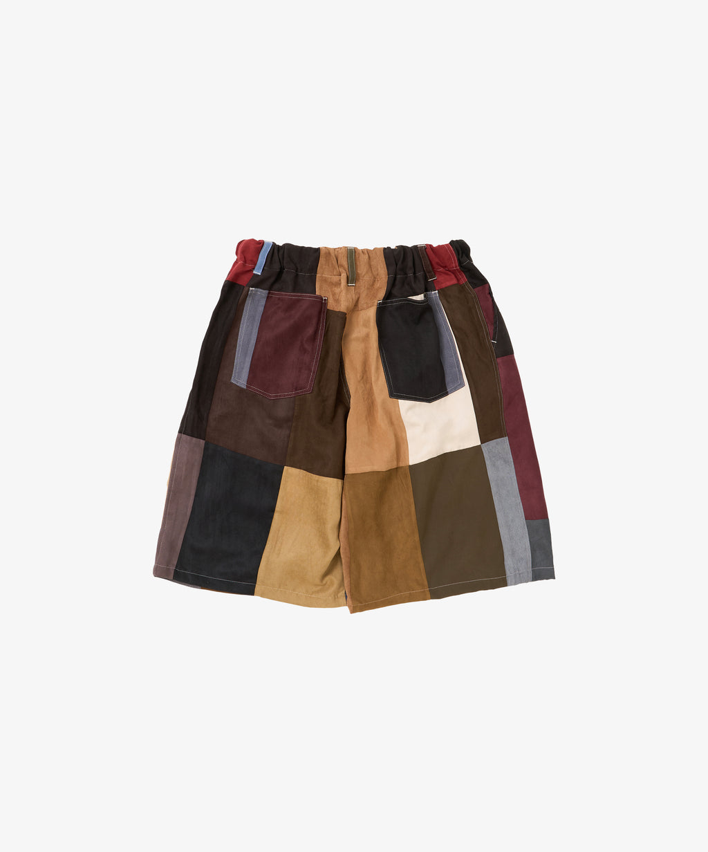 circular shorts faux suede ten