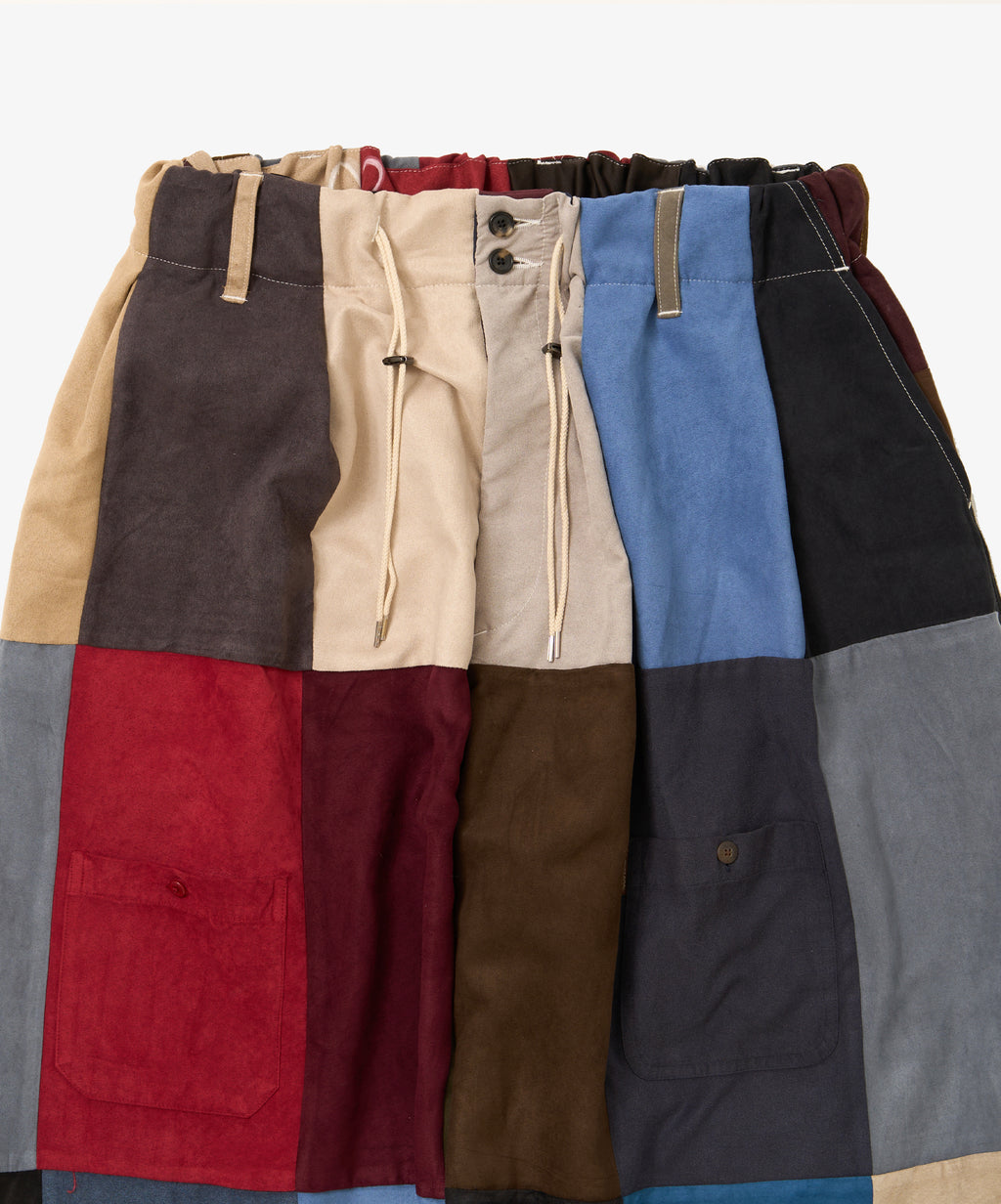 circular pants faux suede two
