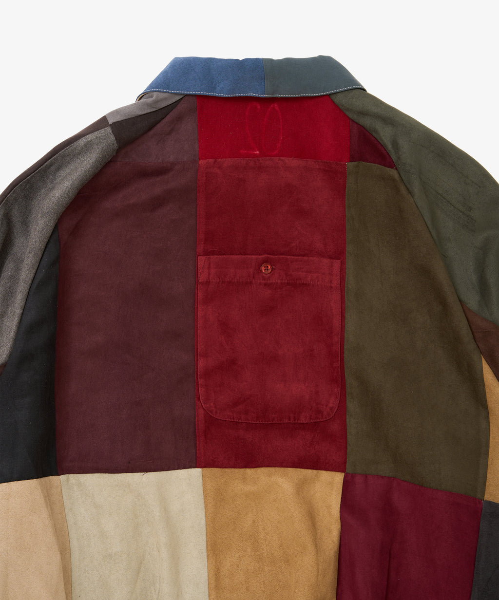 zip blouson faux suede two
