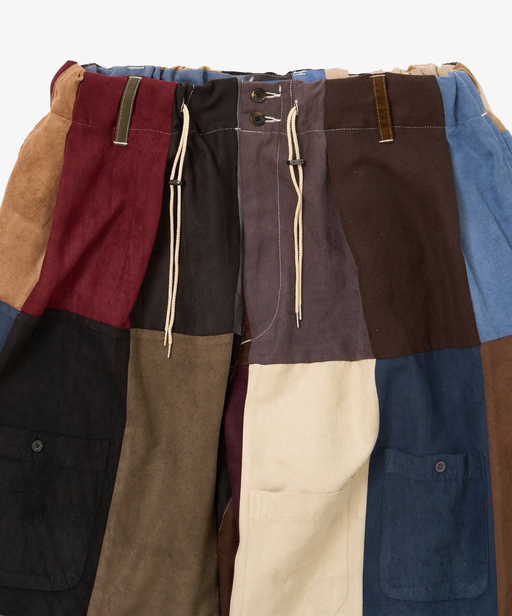 circular shorts faux suede six