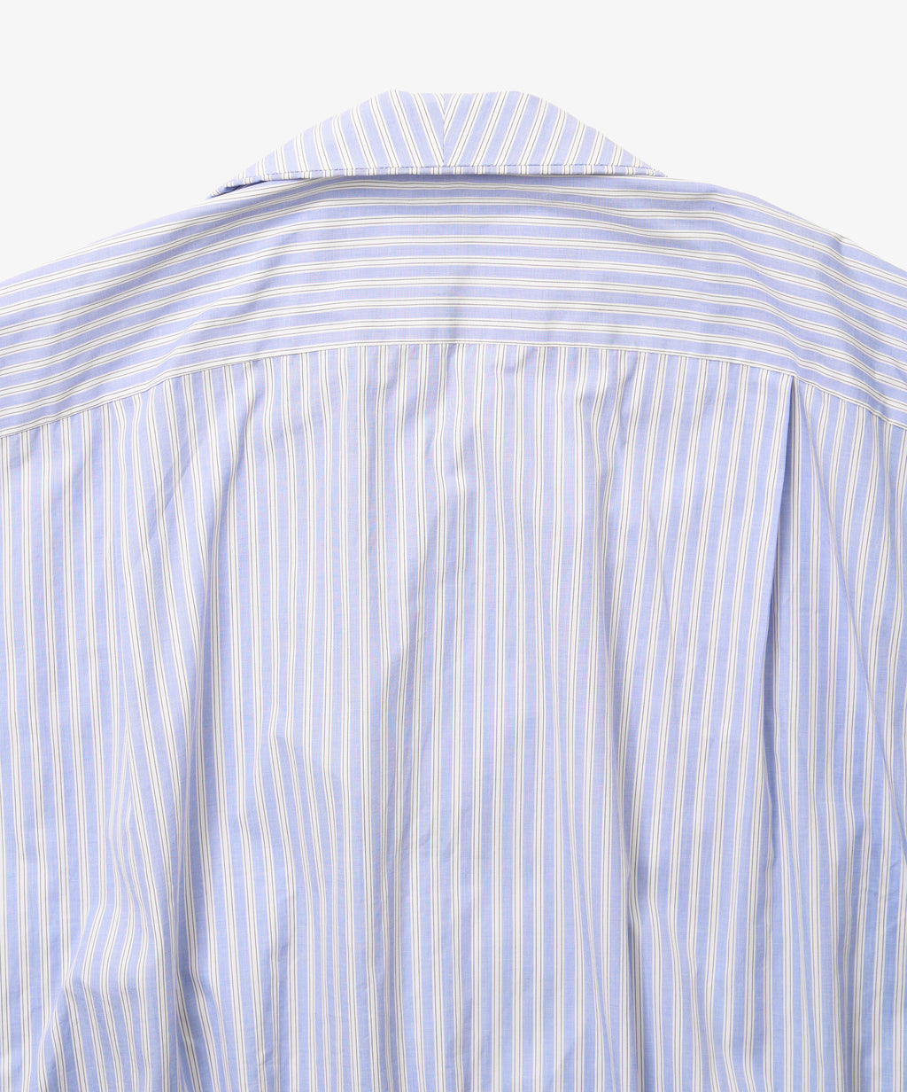 rib blouson high count blue stripe