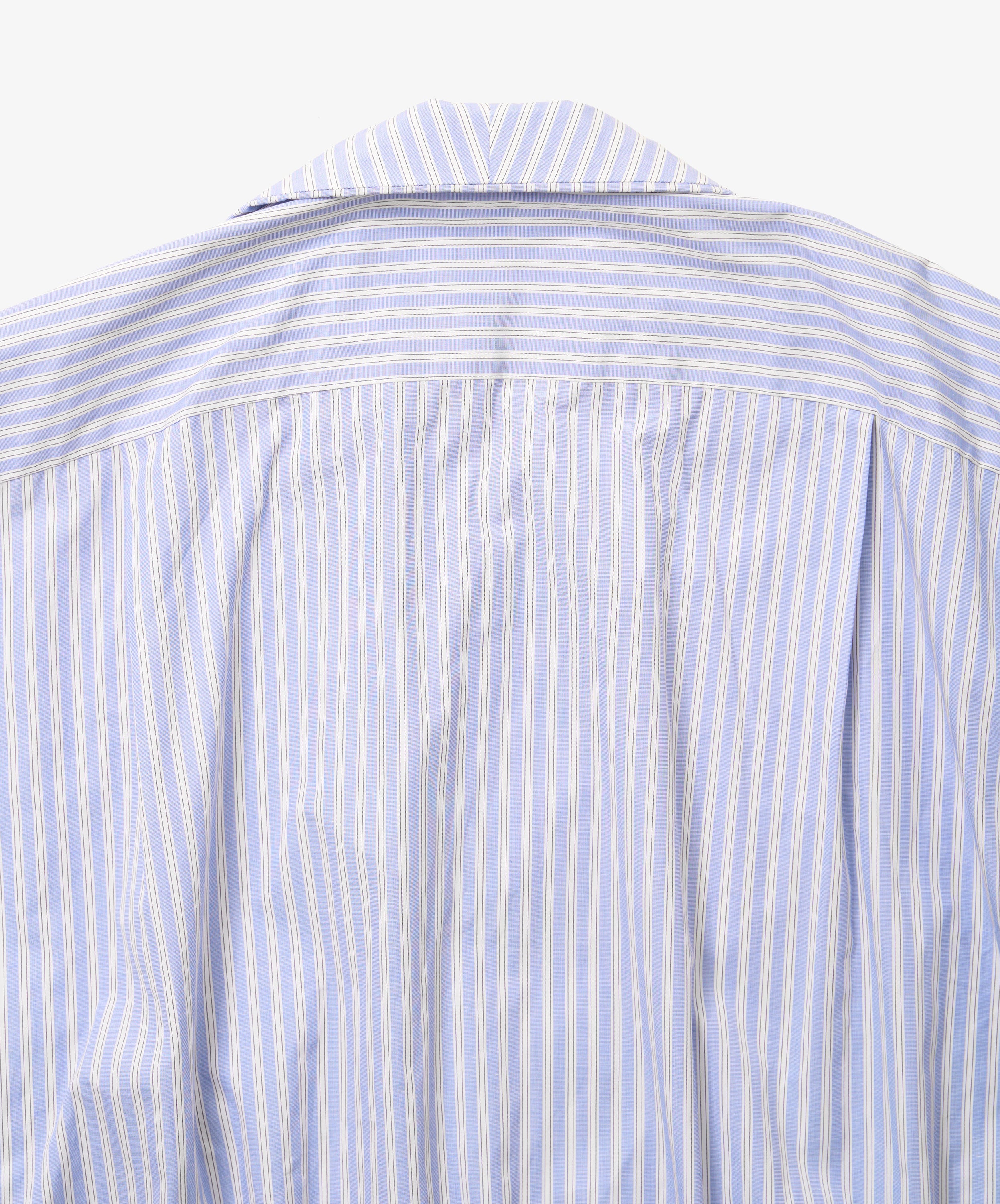 rib blouson high count blue stripe