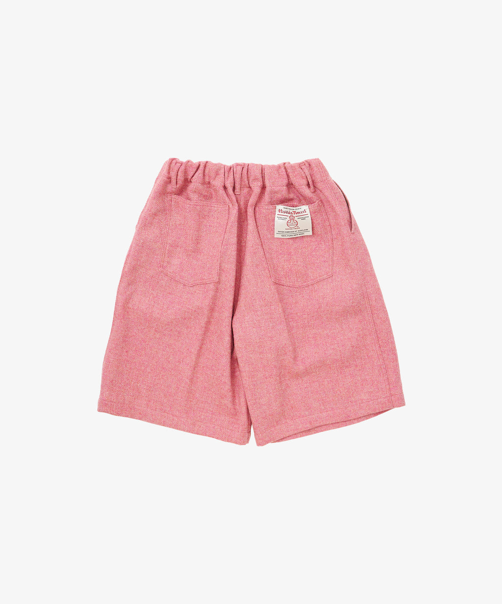 circular short pink harris tweed