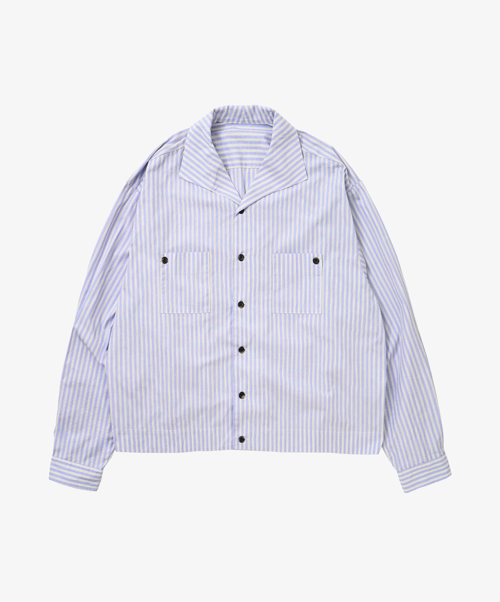 rib blouson high count blue stripe - default