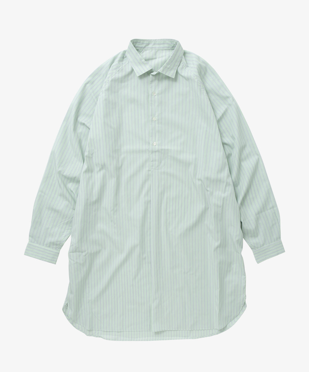 popover shirt long supima cotton green stripe - default