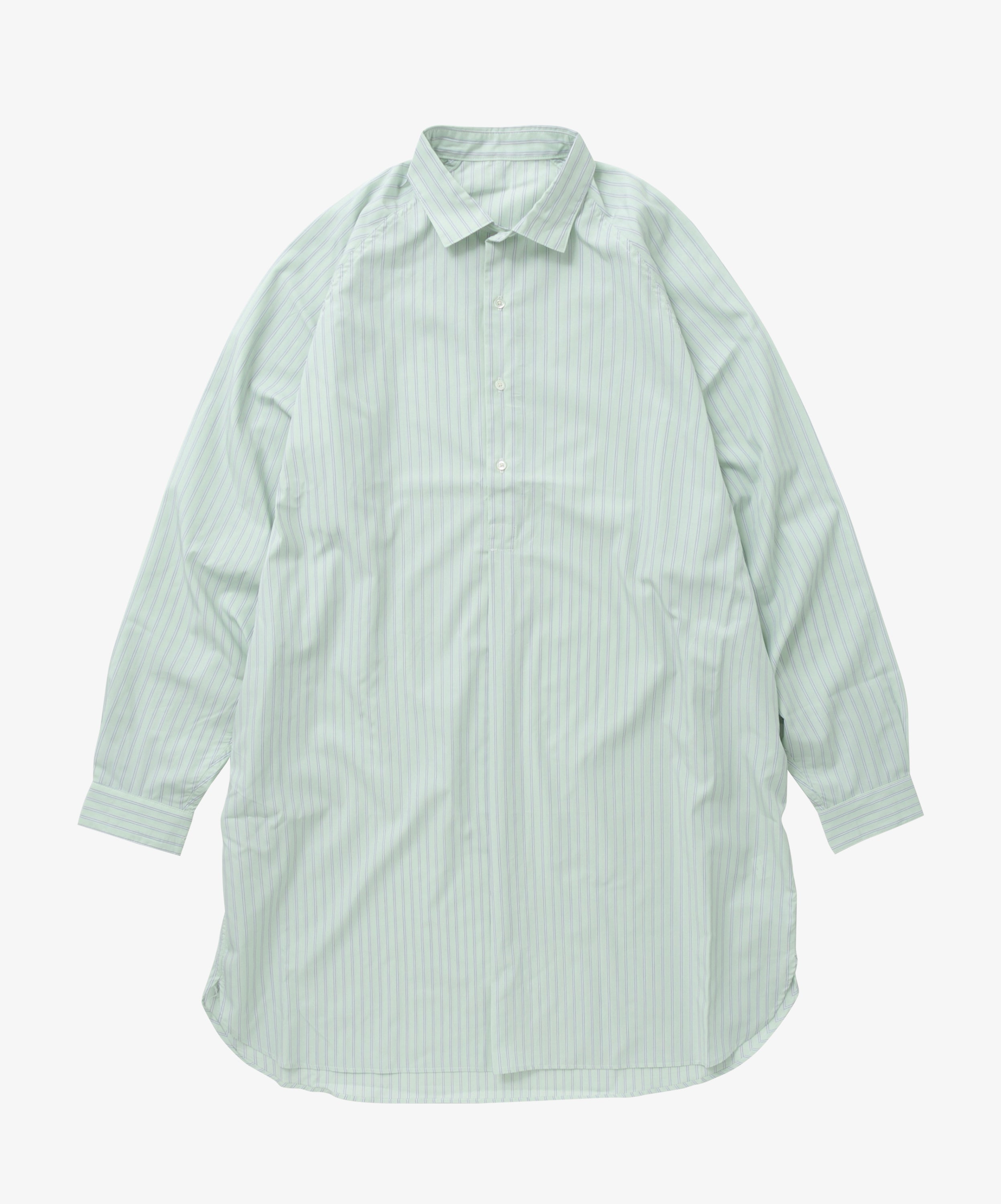 popover shirt long supima cotton green stripe - default