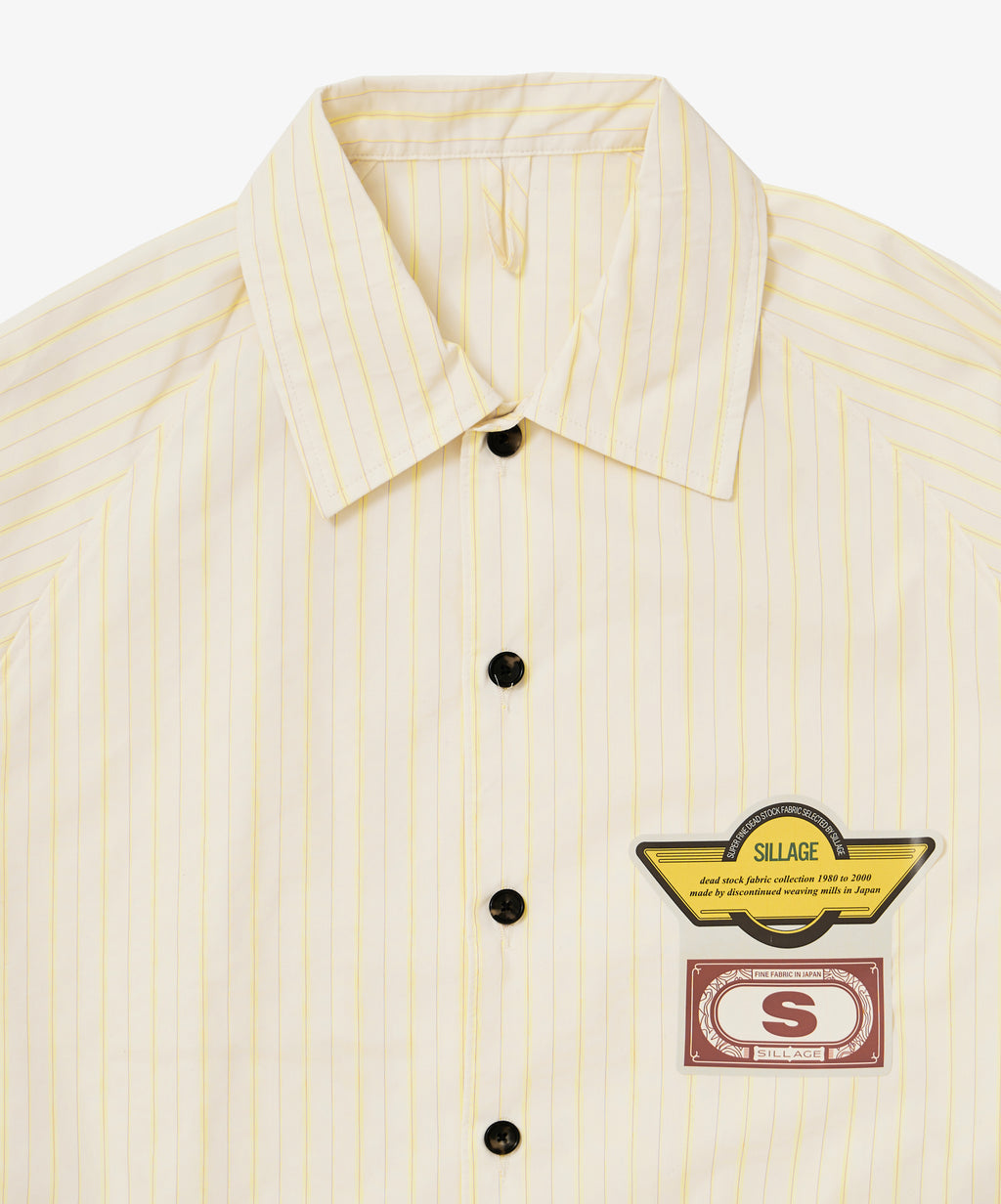 big pocket overshirt dead stock neon yellow stripe