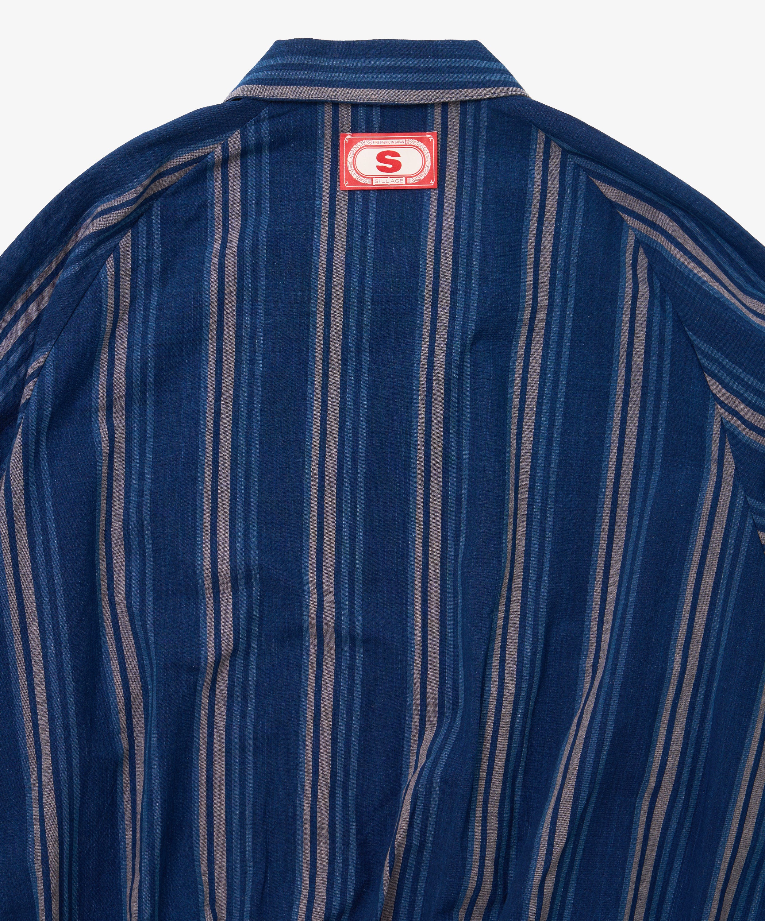 bingo kasuri zip up blouson navy stripe