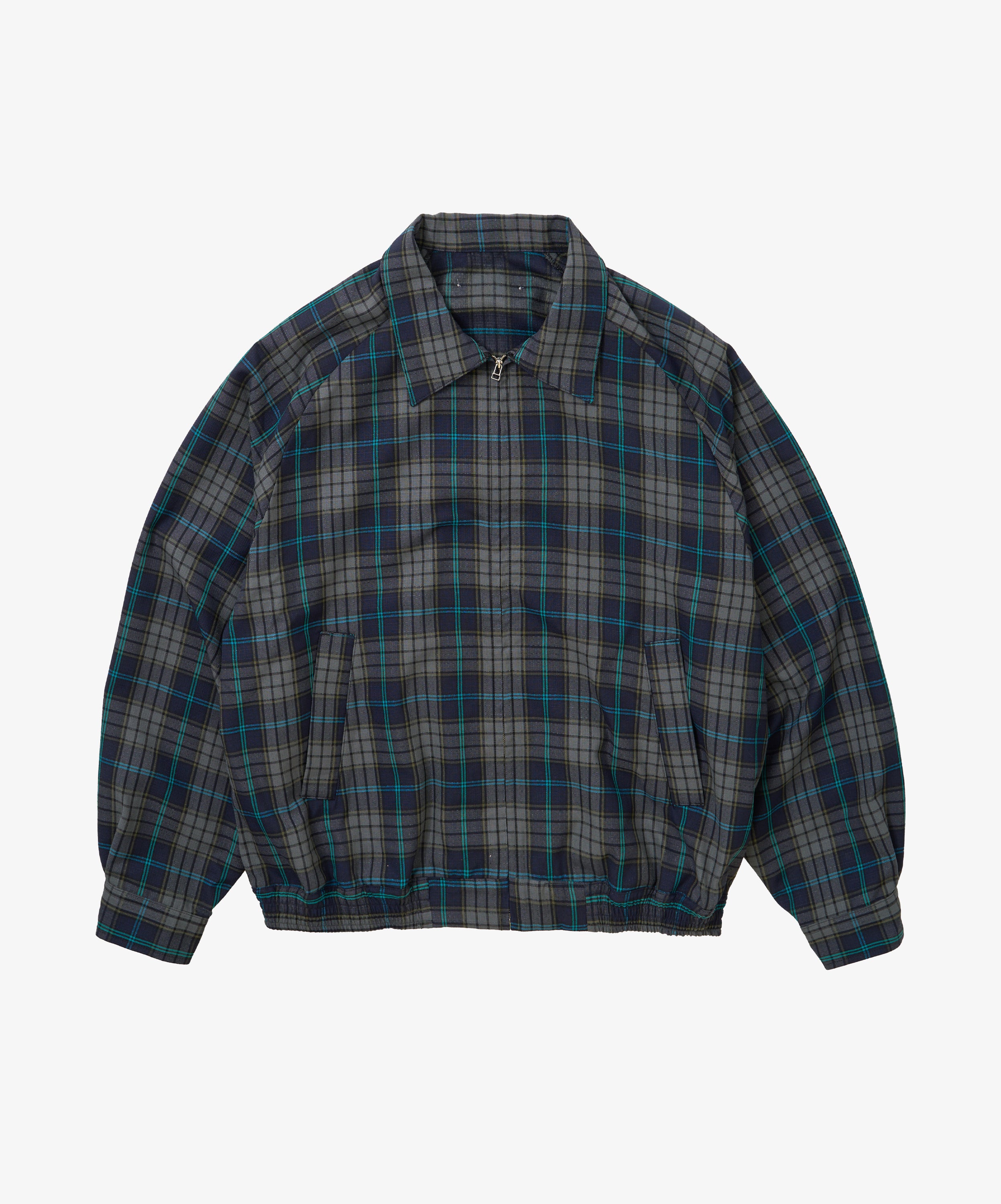 zip up blouson deadstock watahiko tex navy plaid - default