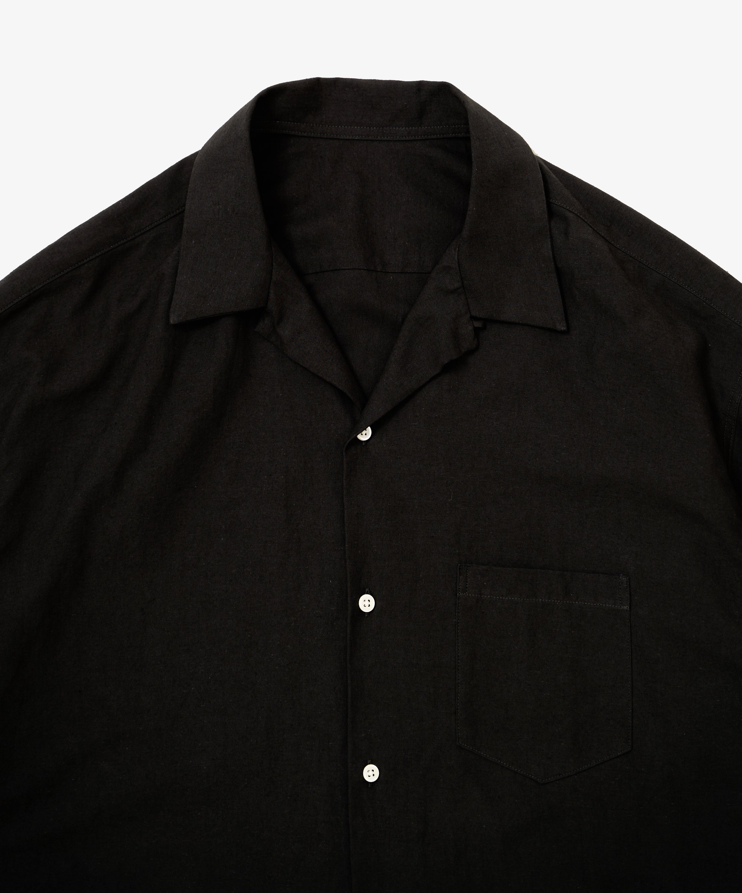 re-engineered overshirt short sleeve back satin black