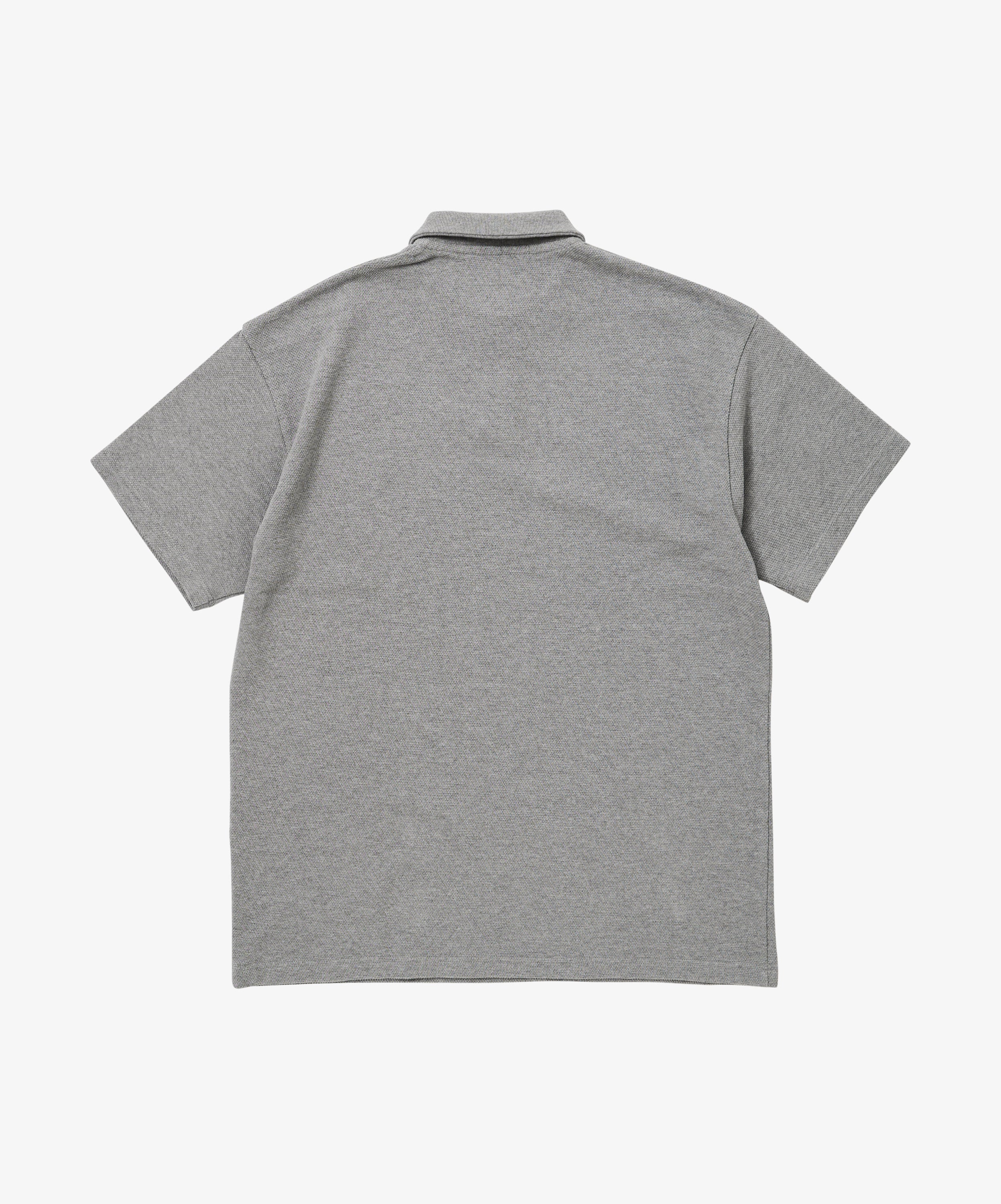 twisted pique polo melange gray