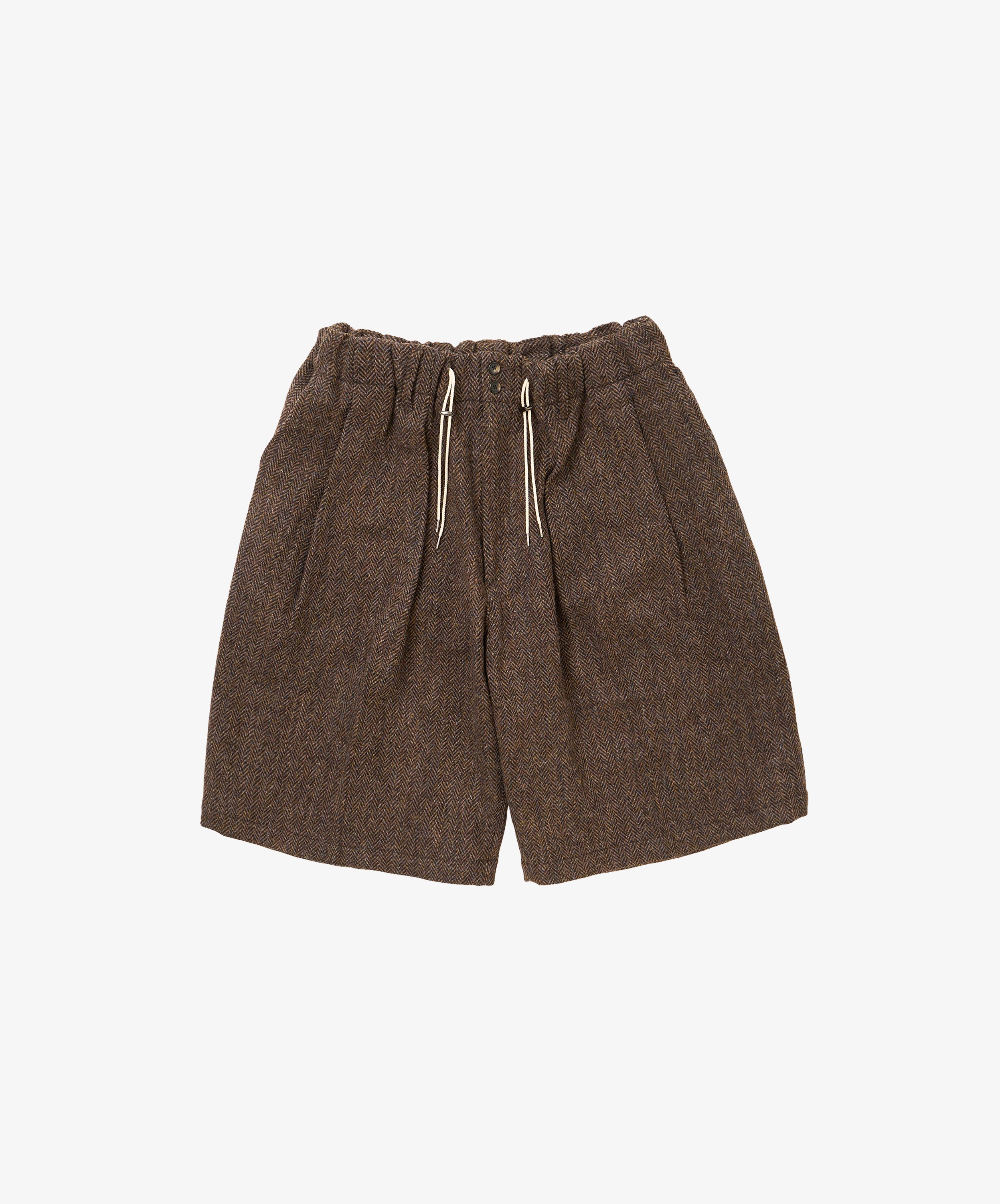 circular short herringbone brown harris tweed - default