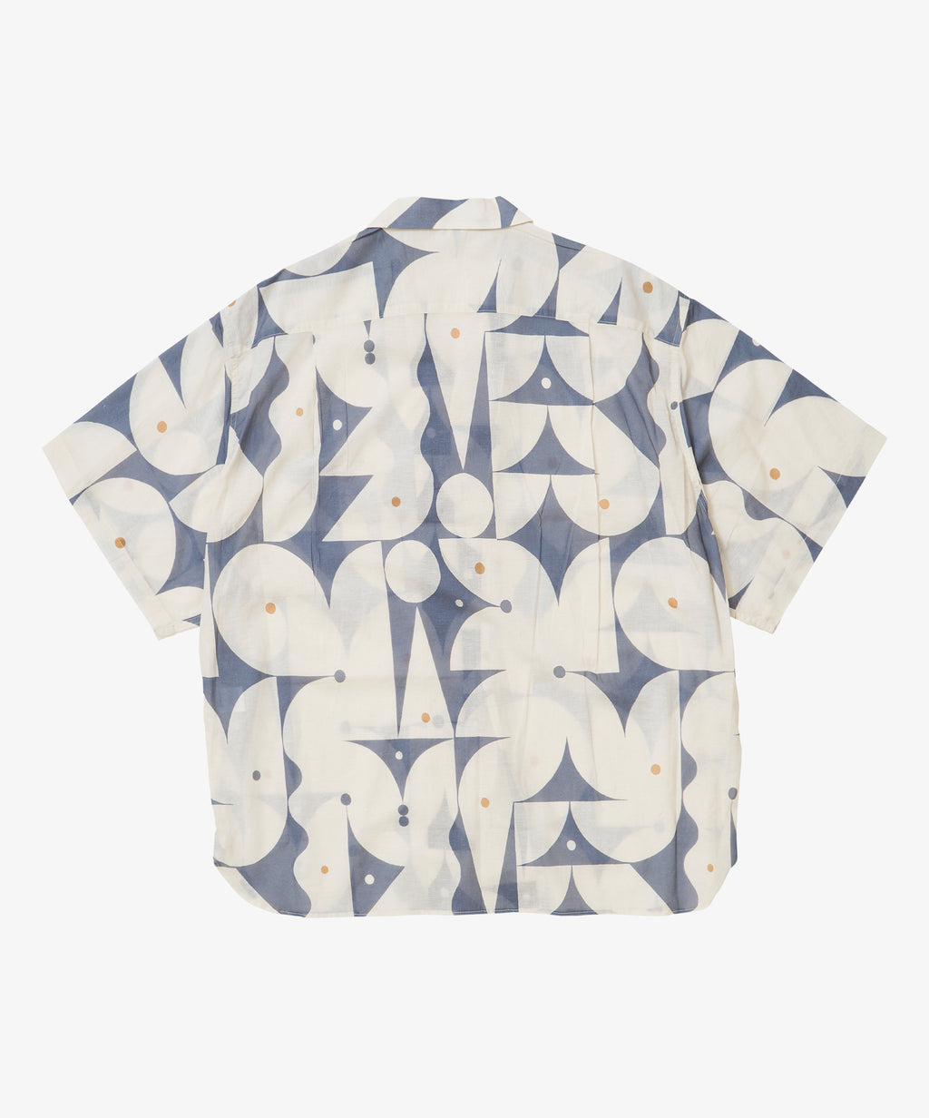 re-engineered overshirt short sleeve aaron glasson blue