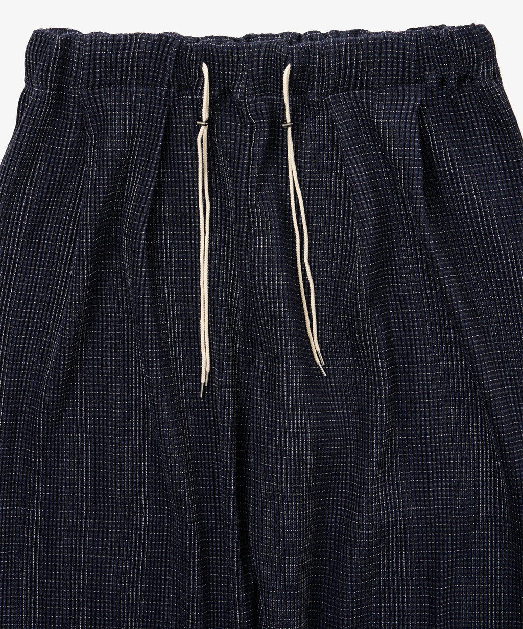 circular pleats pants deadstock watahiko tex sashiko