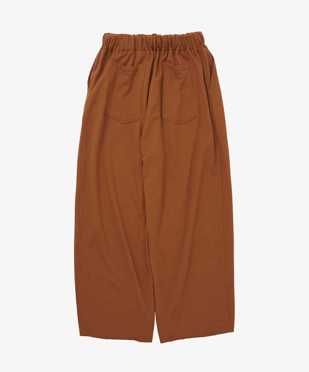french terry circular pants brown