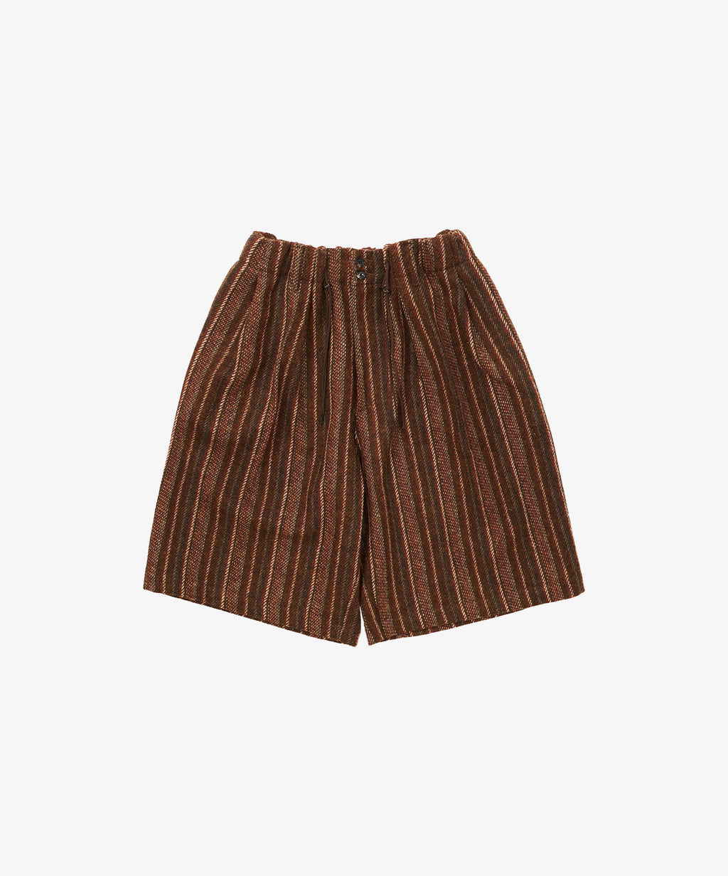 circular short brown stripe harris tweed - default