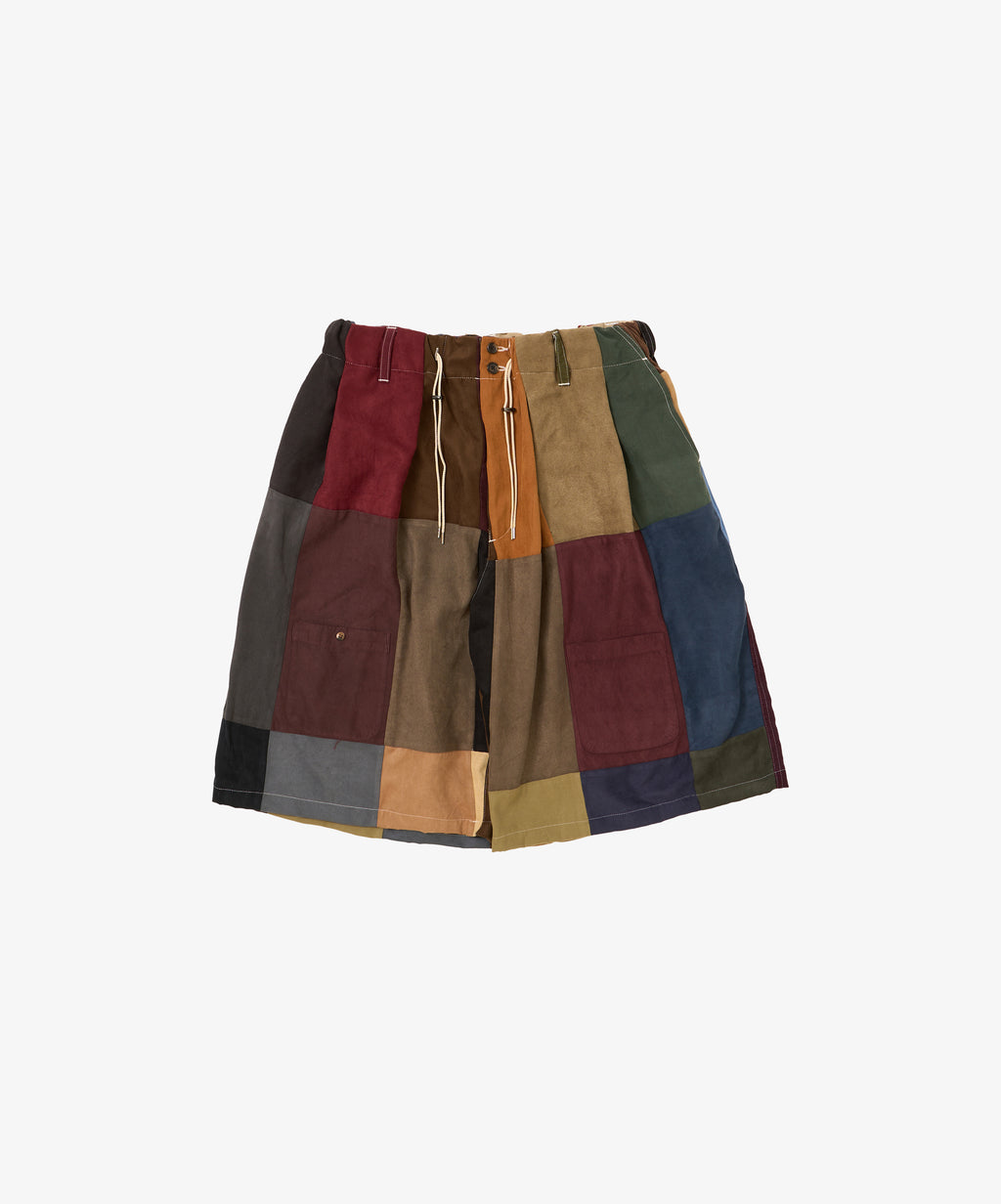 circular shorts faux suede one - default