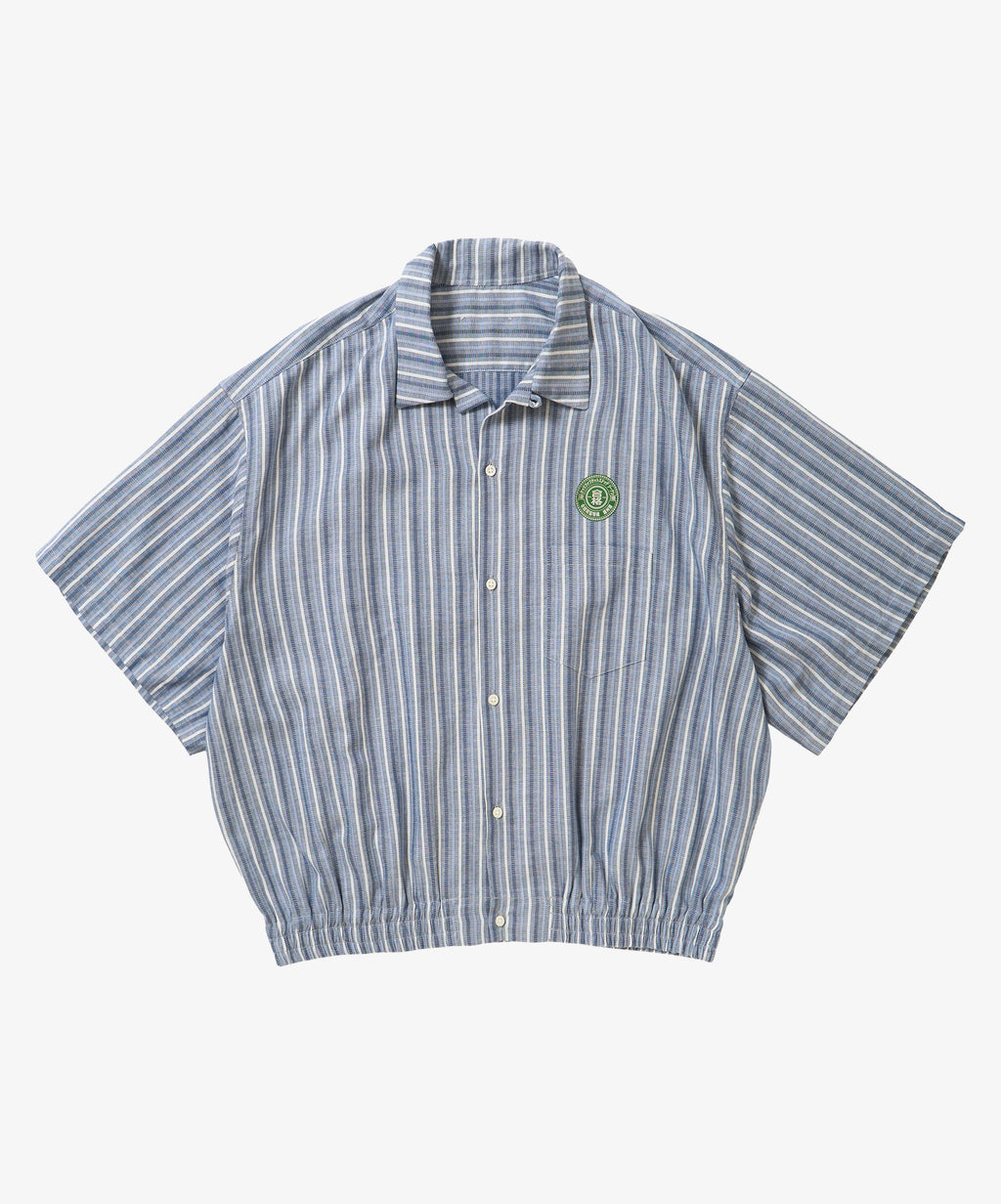 banshu ori ribbed shirts blue multi stripe short sleeve - default