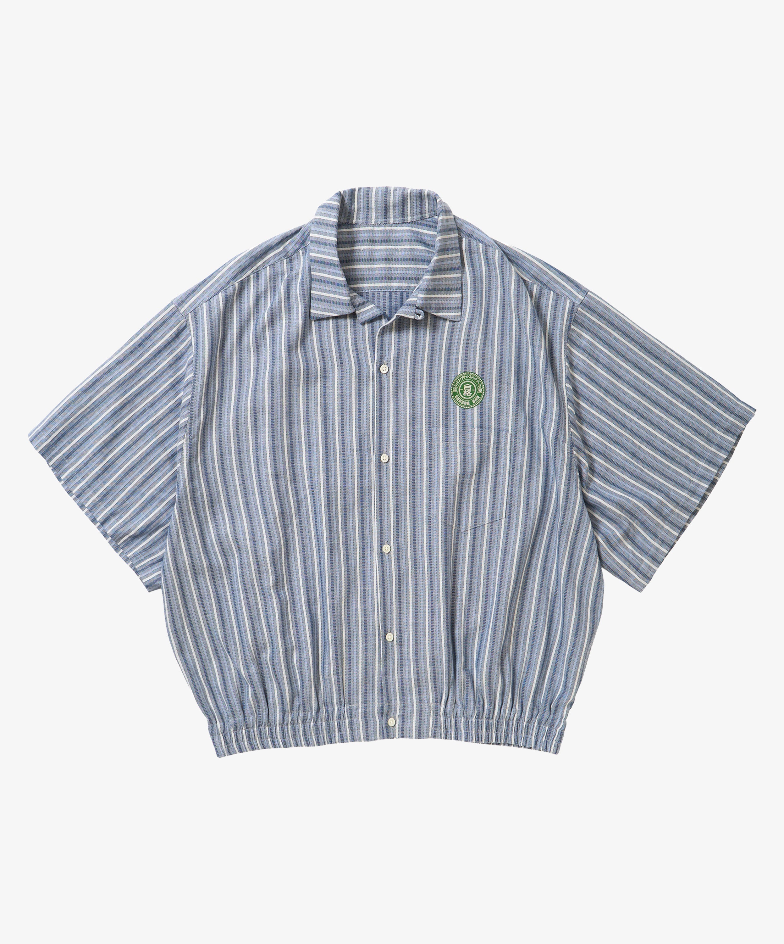 banshu ori ribbed shirts blue multi stripe short sleeve - default