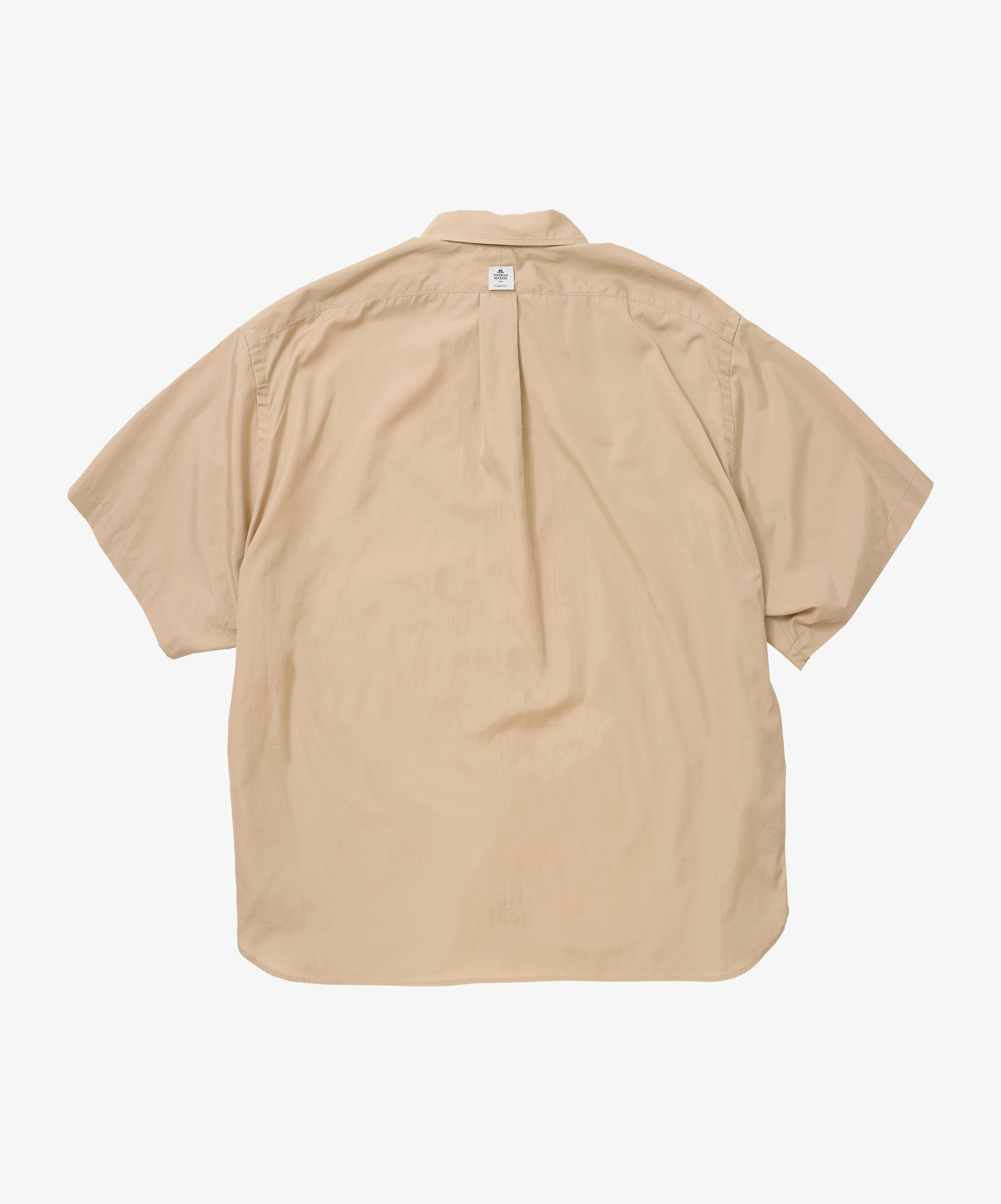wide shirt with pocket thomas mason beige short sleeve