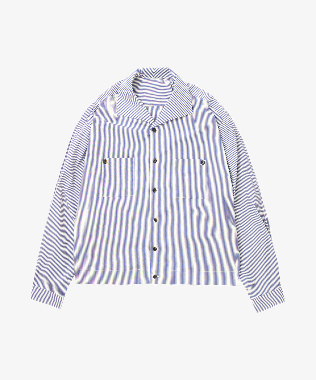 rib blouson high count navy stripe - default