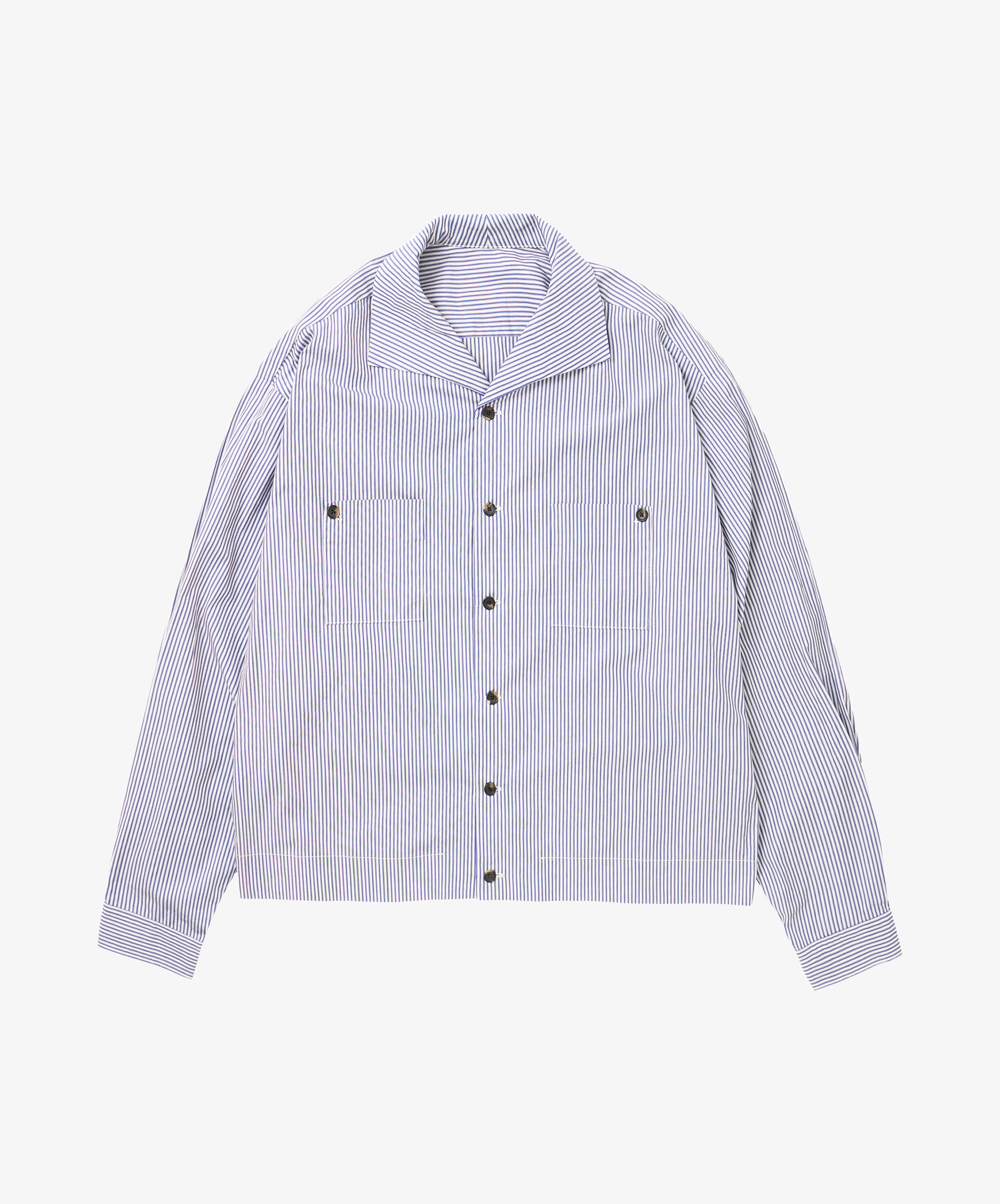 rib blouson high count navy stripe - default