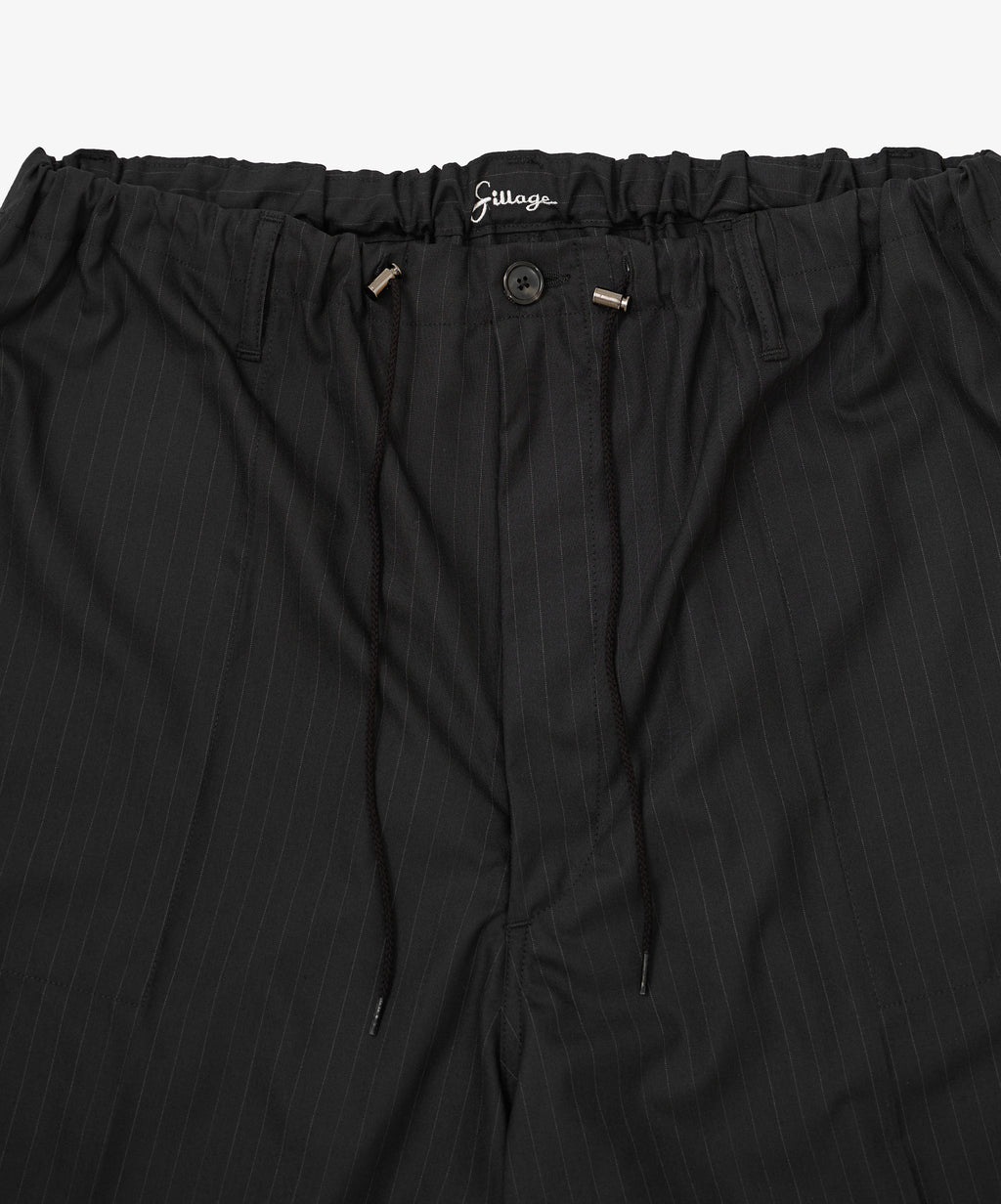 circular fatigue short pants black stripe